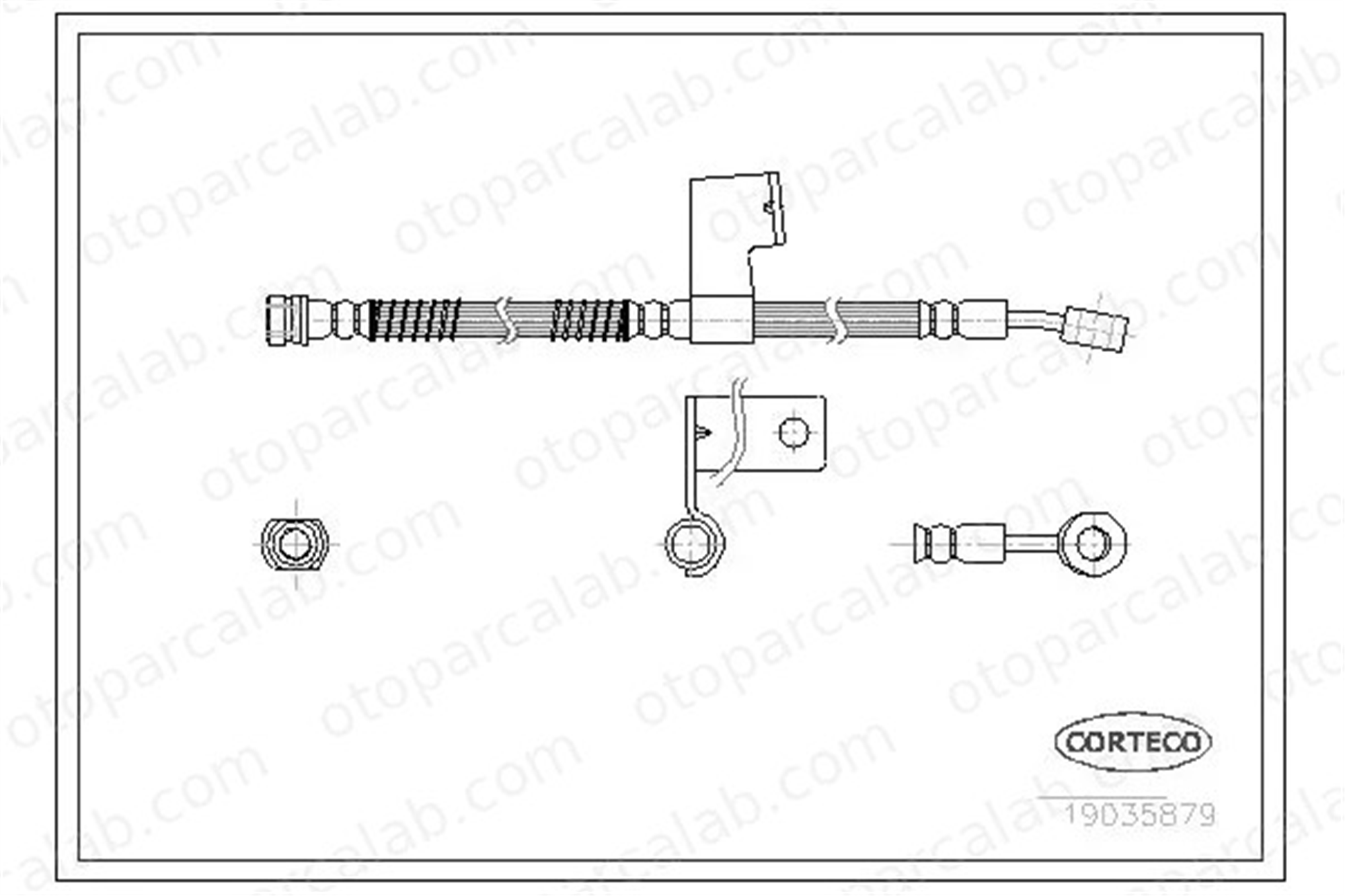 CORTECO 19035879 Fren Hortumu Ön Sağ veya Sol HYUNDAI ACCENT II ACCENT II Sedan 19035879 587321A000