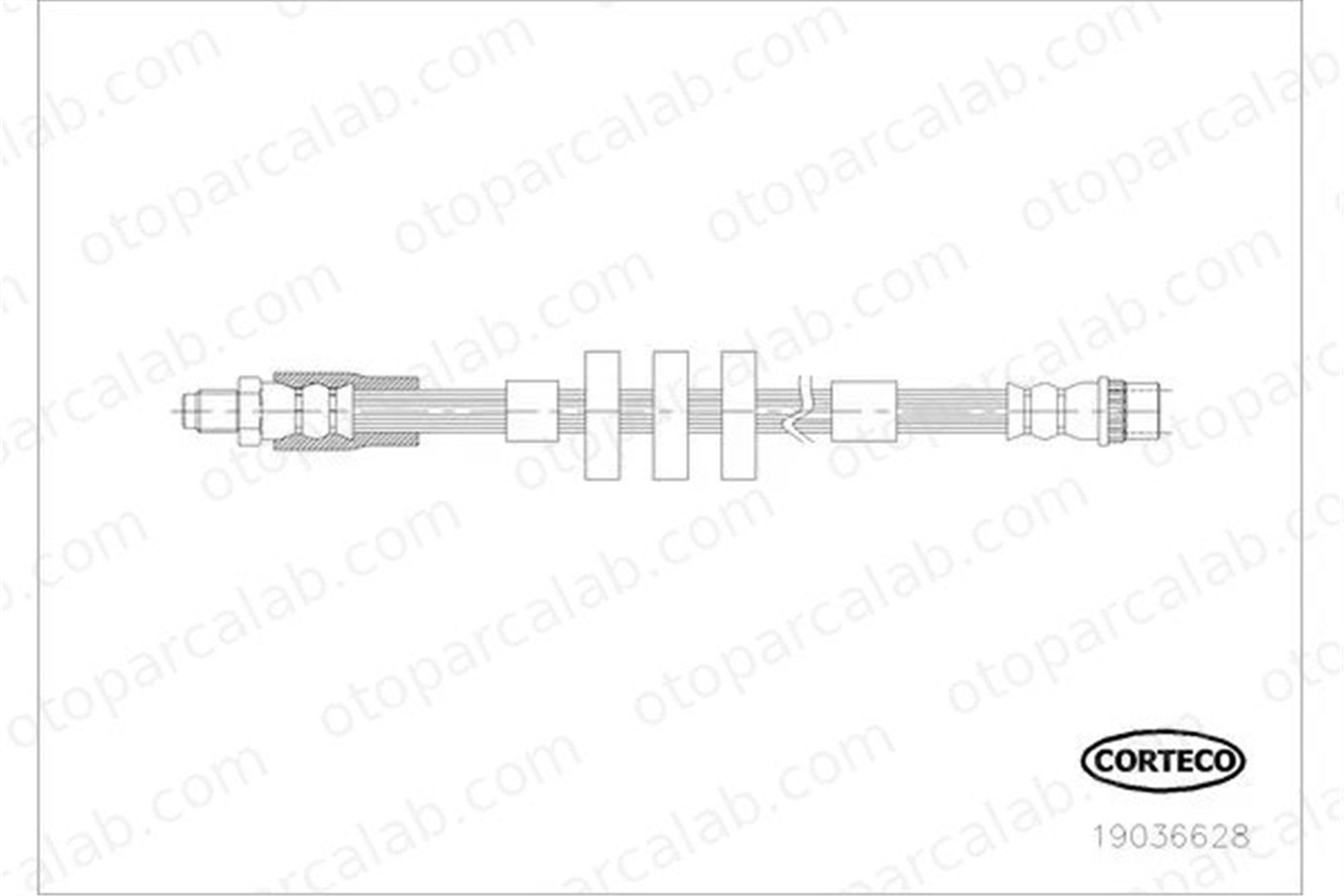 CORTECO 19036628 Fren Hortumu Ön Sağ veya Sol PEUGEOT 308 SW I 308 I 19036628 4806K1