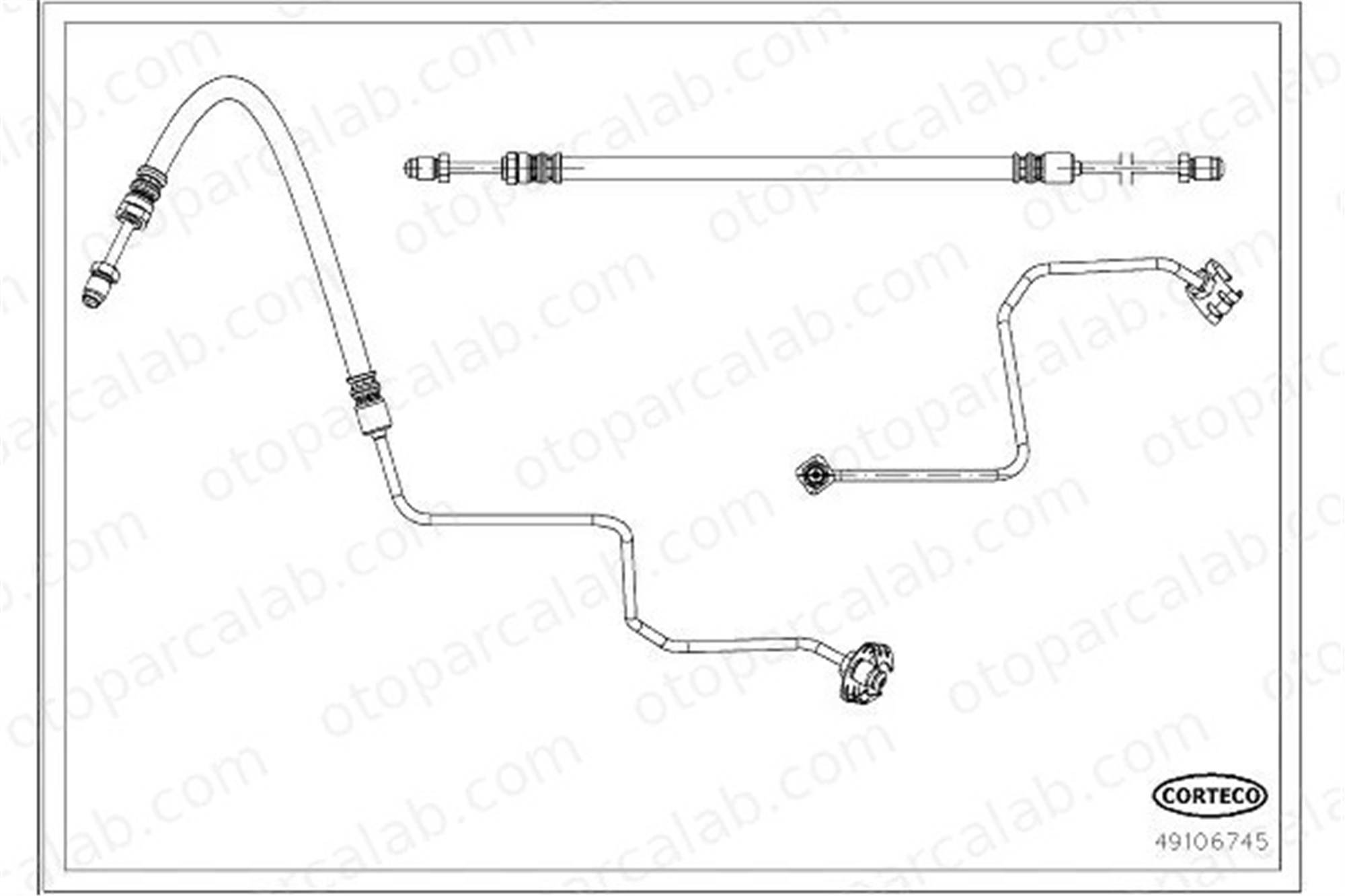 CORTECO 49106745 Fren Hortumu Arka Sağ PEUGEOT 208 I 2008 I 9801034480 4888GT