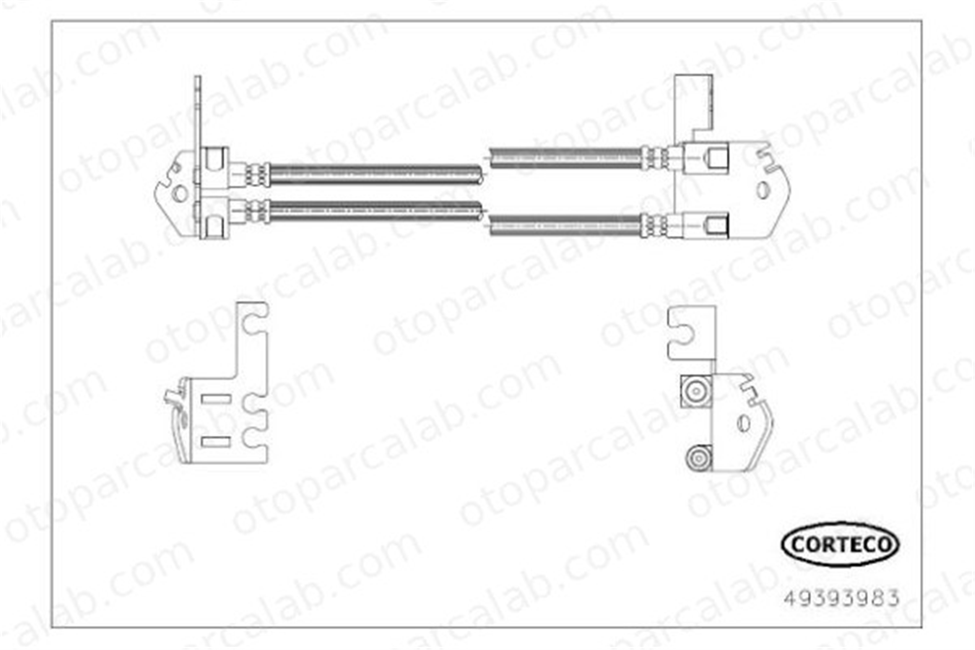 CORTECO 49393983 Fren Hortumu Arka Sağ veya Sol FORD TRANSIT Platform şasi 49393983 1534237