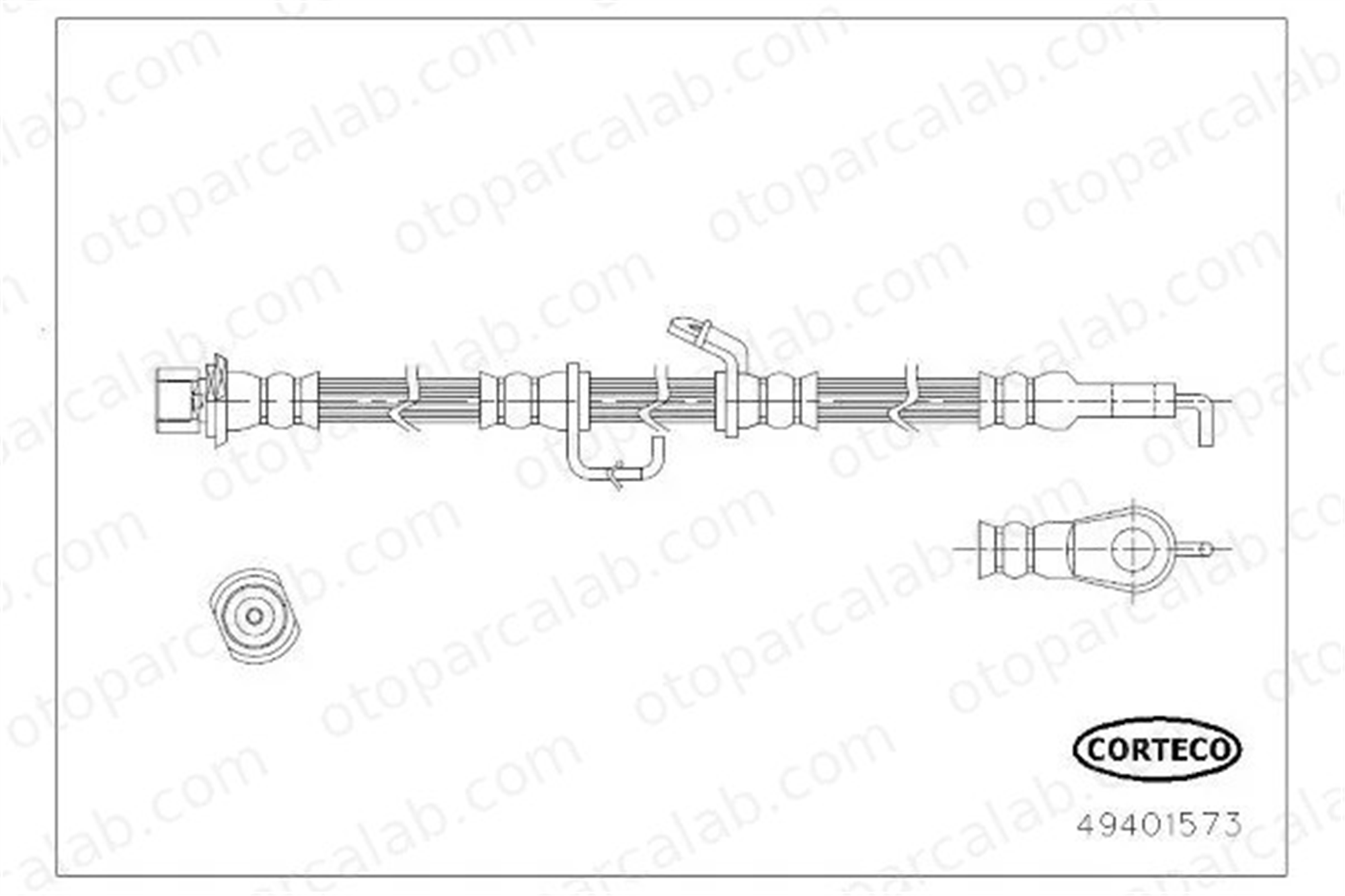 CORTECO 49401573 Fren Hortumu Ön Sağ TOYOTA AURIS AURIS Station wagon 90947W2042