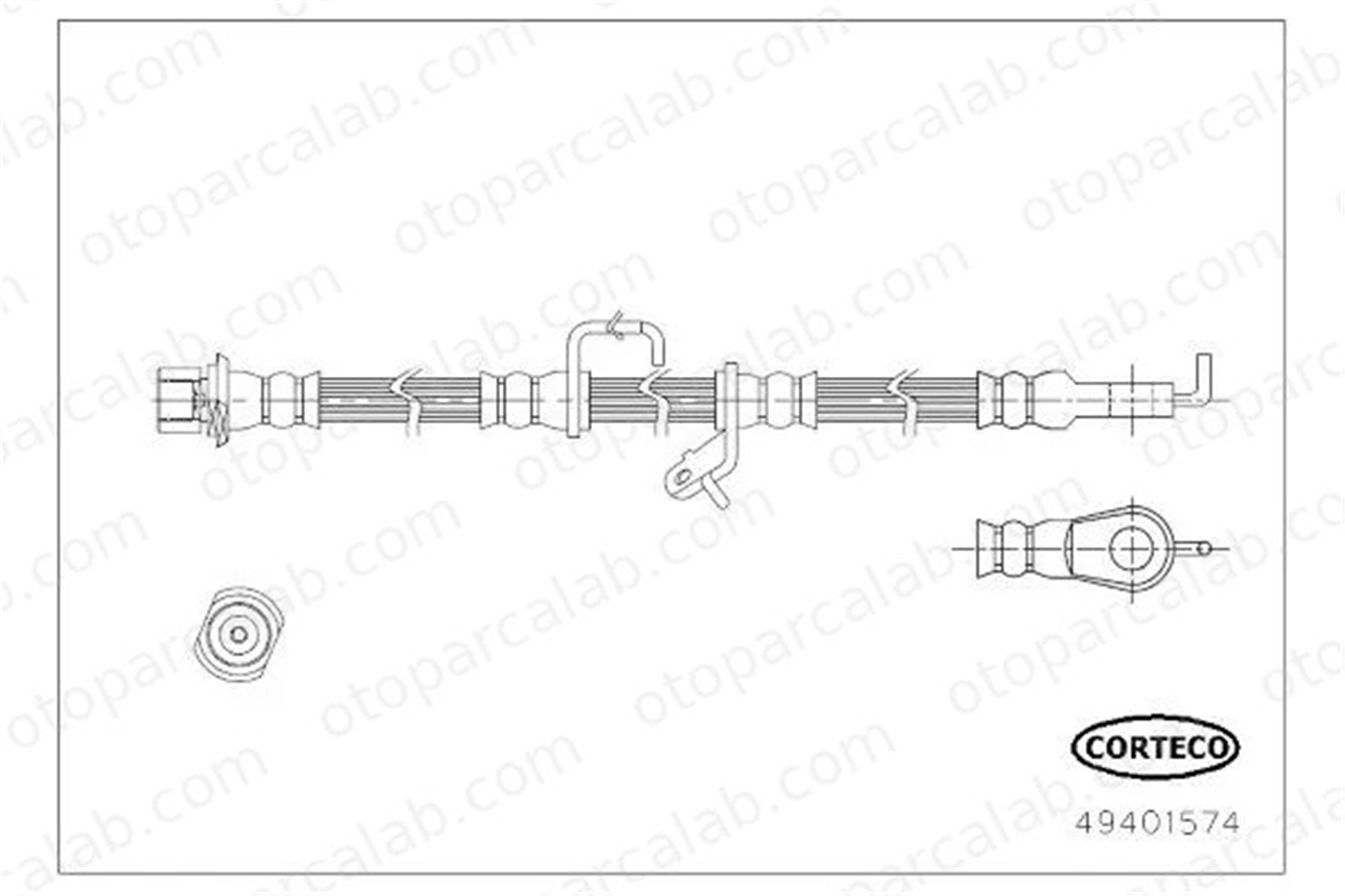 CORTECO 49401574 Fren Hortumu Ön Sol TOYOTA AURIS AURIS Station wagon 90947W2043
