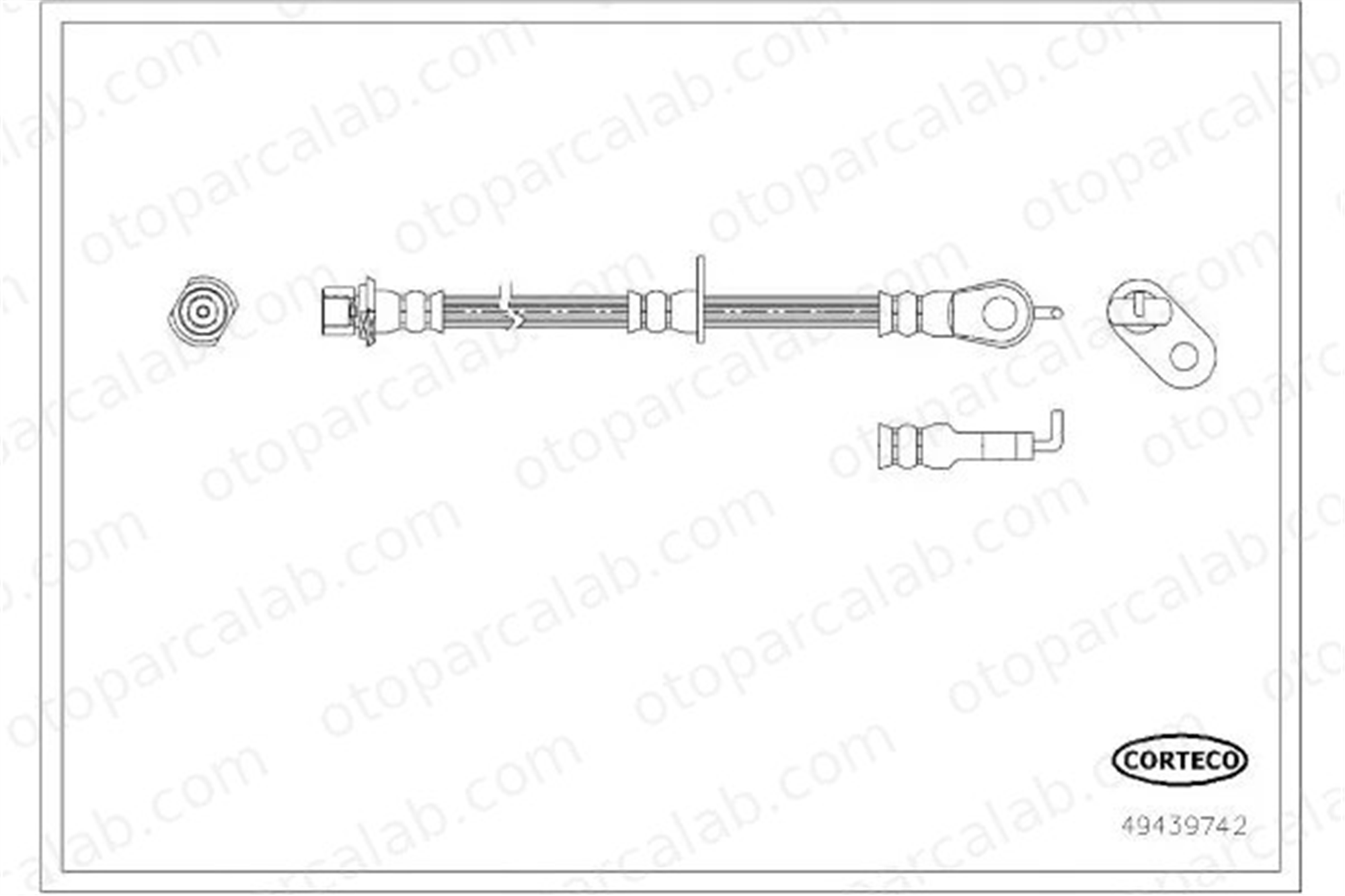 CORTECO 49439742 Fren Hortumu Ön Sağ veya Sol CITROËN C1 II PEUGEOT 108 1612138580 90947W2061