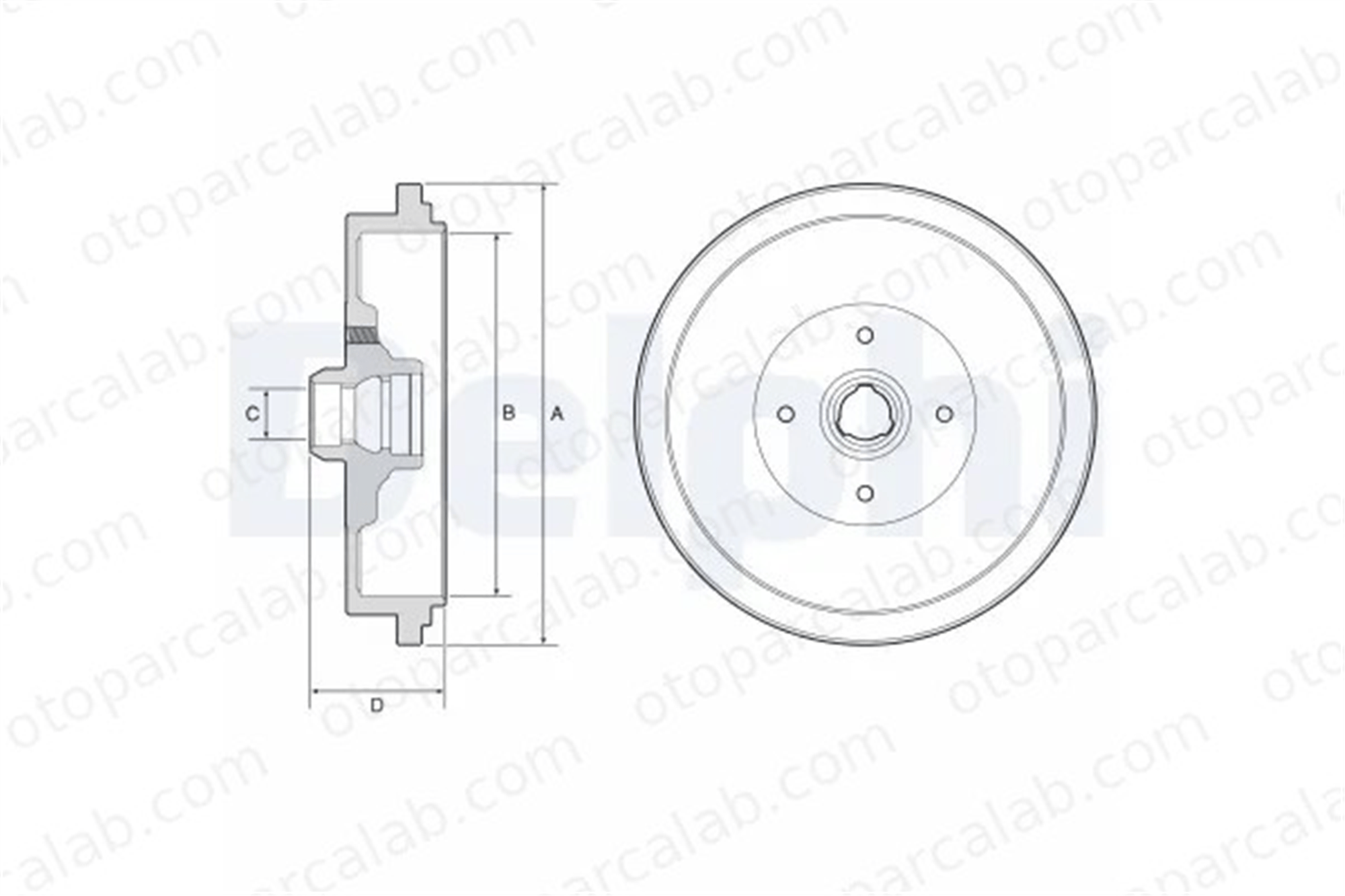DELPHI BF320 Kampana Arka Sağ veya Sol VW PASSAT B3/B4 PASSAT B3/B4 Variant 6710008 93BB1126AB