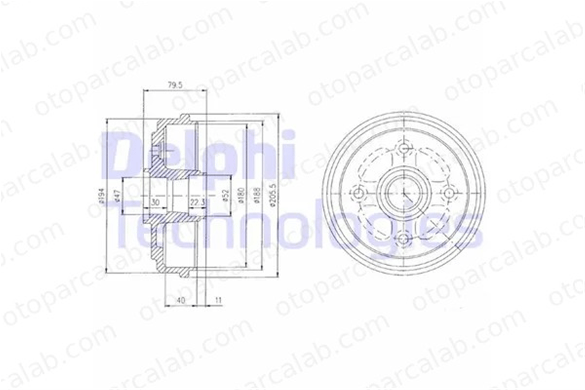 DELPHI BF400 Kampana Arka Sağ veya Sol CHEVROLET MATIZ SPARK 96457238 96316636