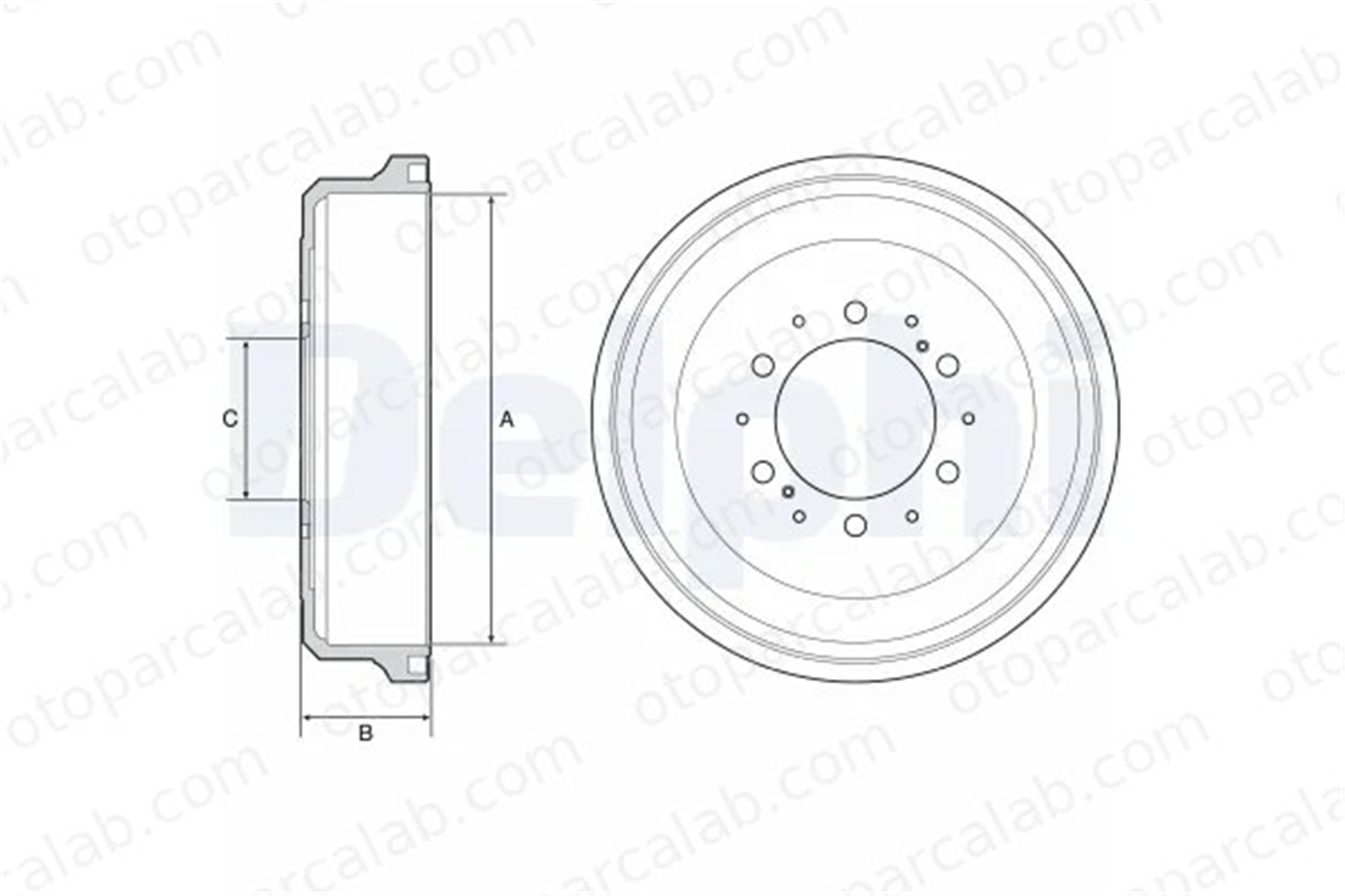 DELPHI BF533 Kampana Arka Sağ veya Sol TOYOTA HILUX V Pick-up HIACE IV Panelvan/Van 6K9501615 4243135110