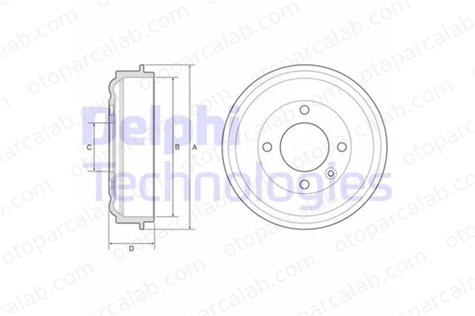 DELPHI BF638 Kampana Arka Sağ veya Sol PEUGEOT 208 II OPEL CORSA F 9821572480