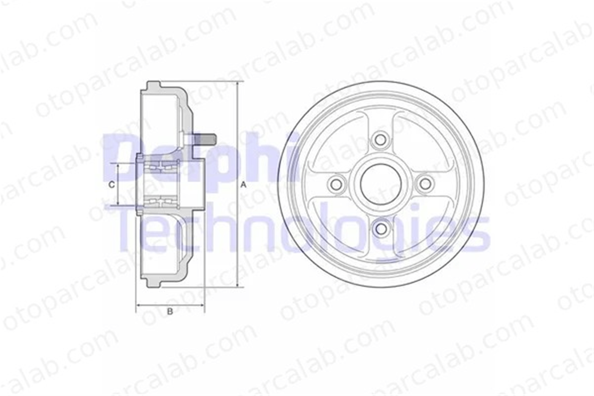 DELPHI BFR567 Kampana Arka Sağ veya Sol CHEVROLET AVEO / KALOS Hatchback DAEWOO KALOS 96471276 96473233