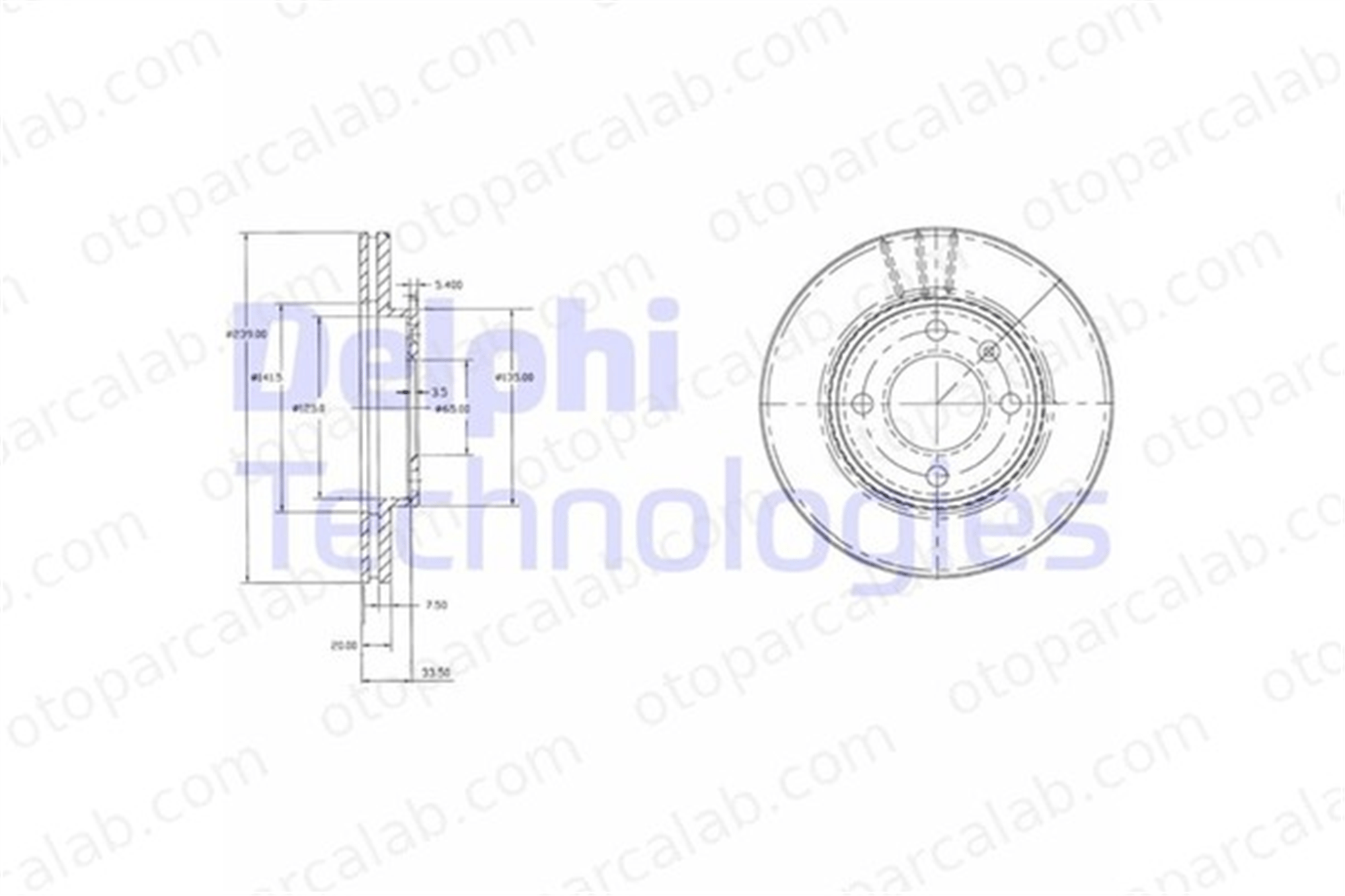 DELPHI BG2109 Fren Disk Ayna Ön Sağ ve Sol SEAT IBIZA II CORDOBA 321615301C 321615301A