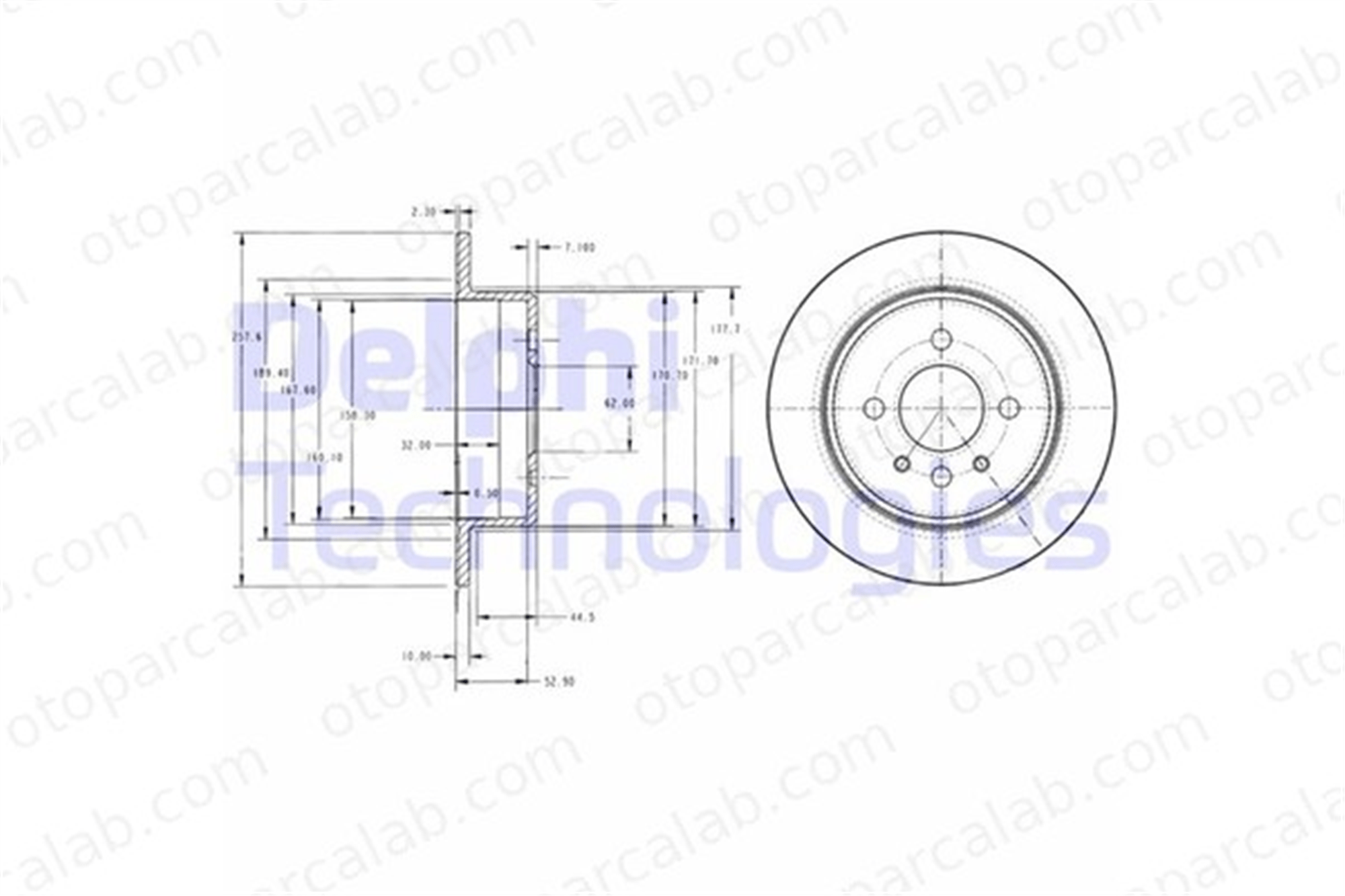 DELPHI BG2202 Fren Disk Ayna Arka Sağ ve Sol BMW 3 3 Touring 34211122282 6755408