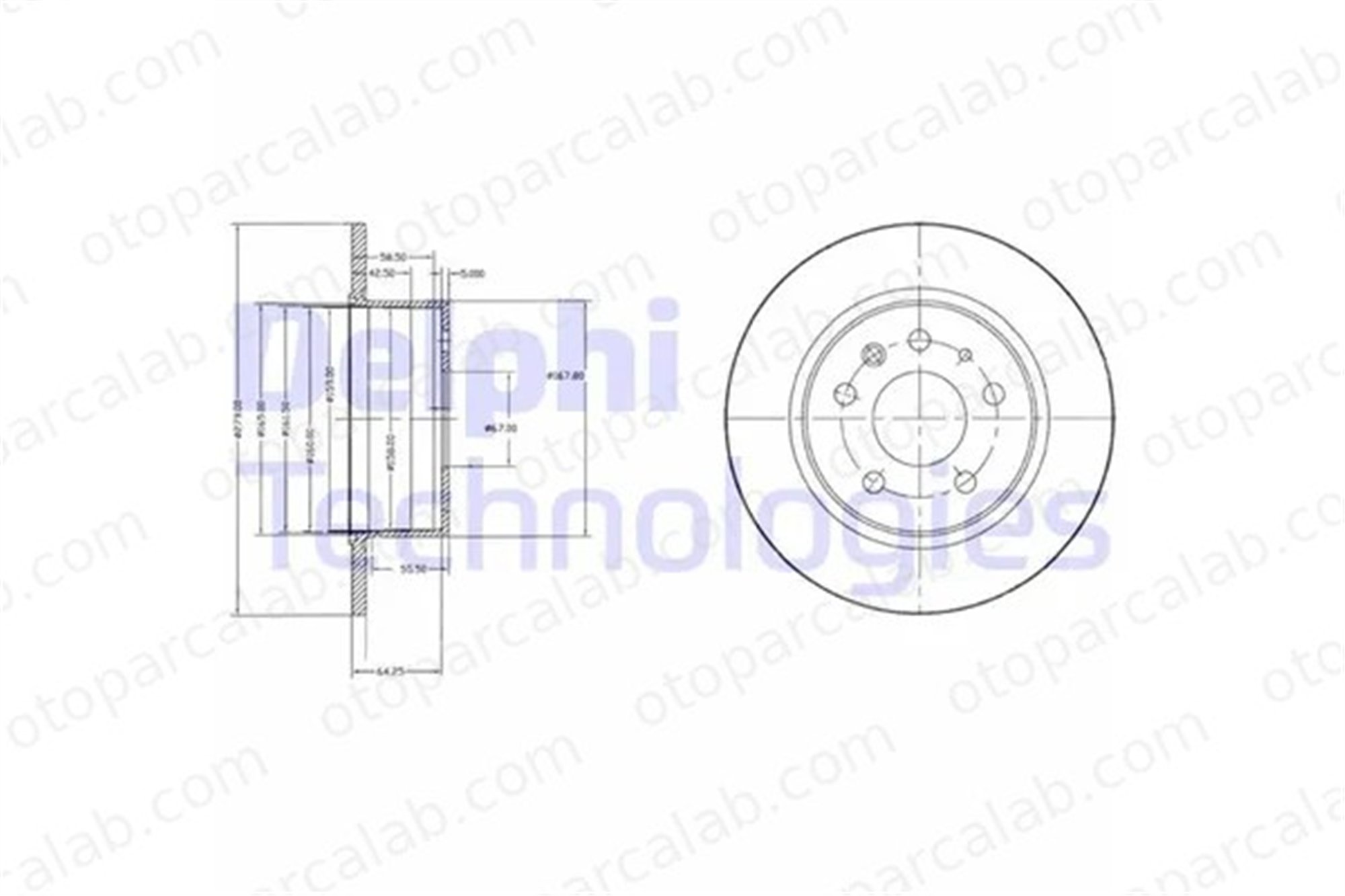 DELPHI BG2240 Fren Disk Ayna Arka Sağ ve Sol MERCEDES-BENZ S-SERISI 123 Sedan A1264230012 1084230212
