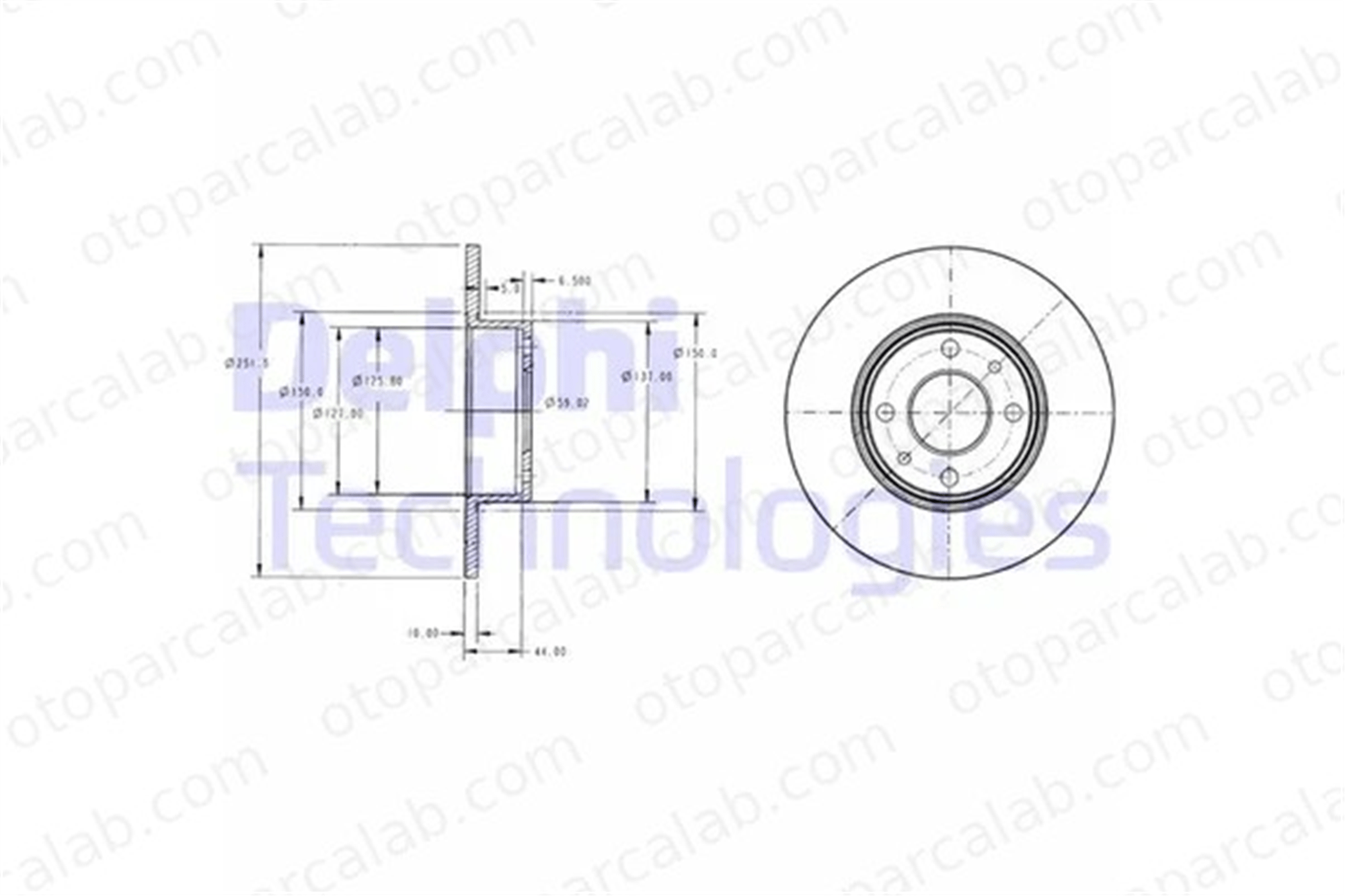 DELPHI BG2322 Fren Disk Ayna Arka Sağ ve Sol LANCIA THEMA FIAT CROMA 46758715 60801755