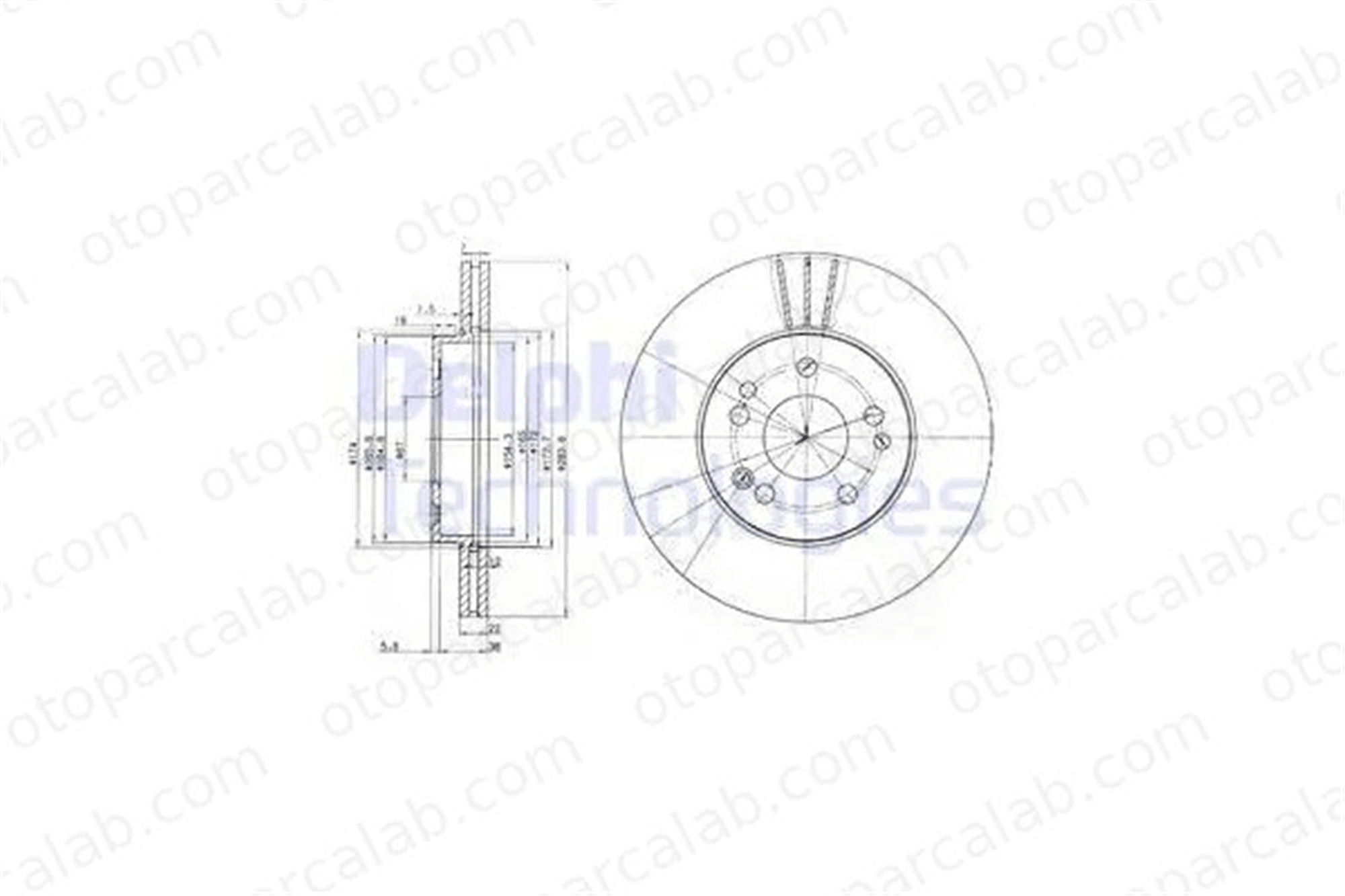 DELPHI BG2345 Fren Disk Ayna Ön Sağ ve Sol MERCEDES-BENZ 124 Sedan 124 T-Model 1244211612 124421161264