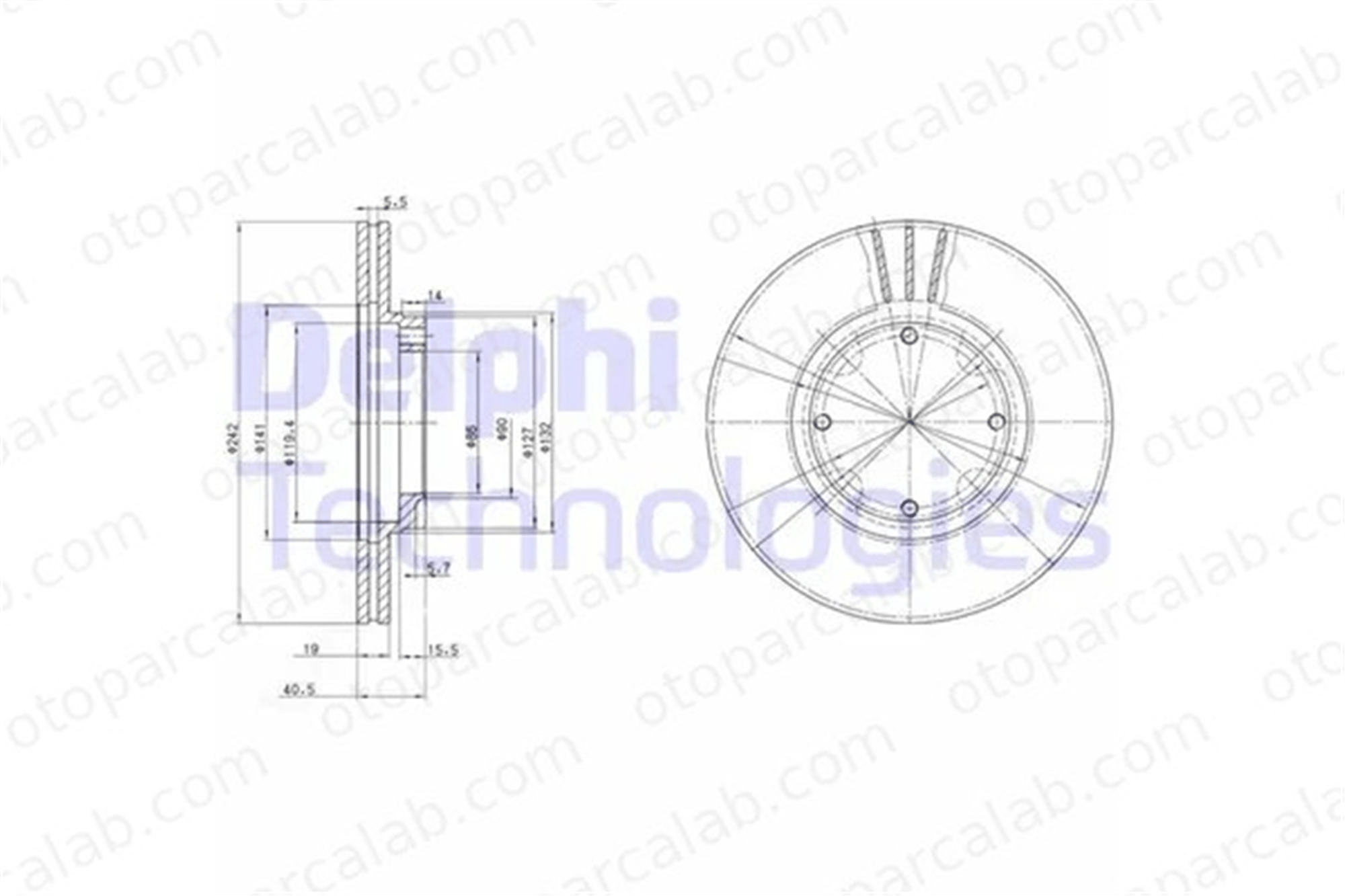 DELPHI BG2394 Fren Disk Ayna Ön Sağ ve Sol HYUNDAI ACCENT I ACCENT Sedan 5171221350 5171221B00