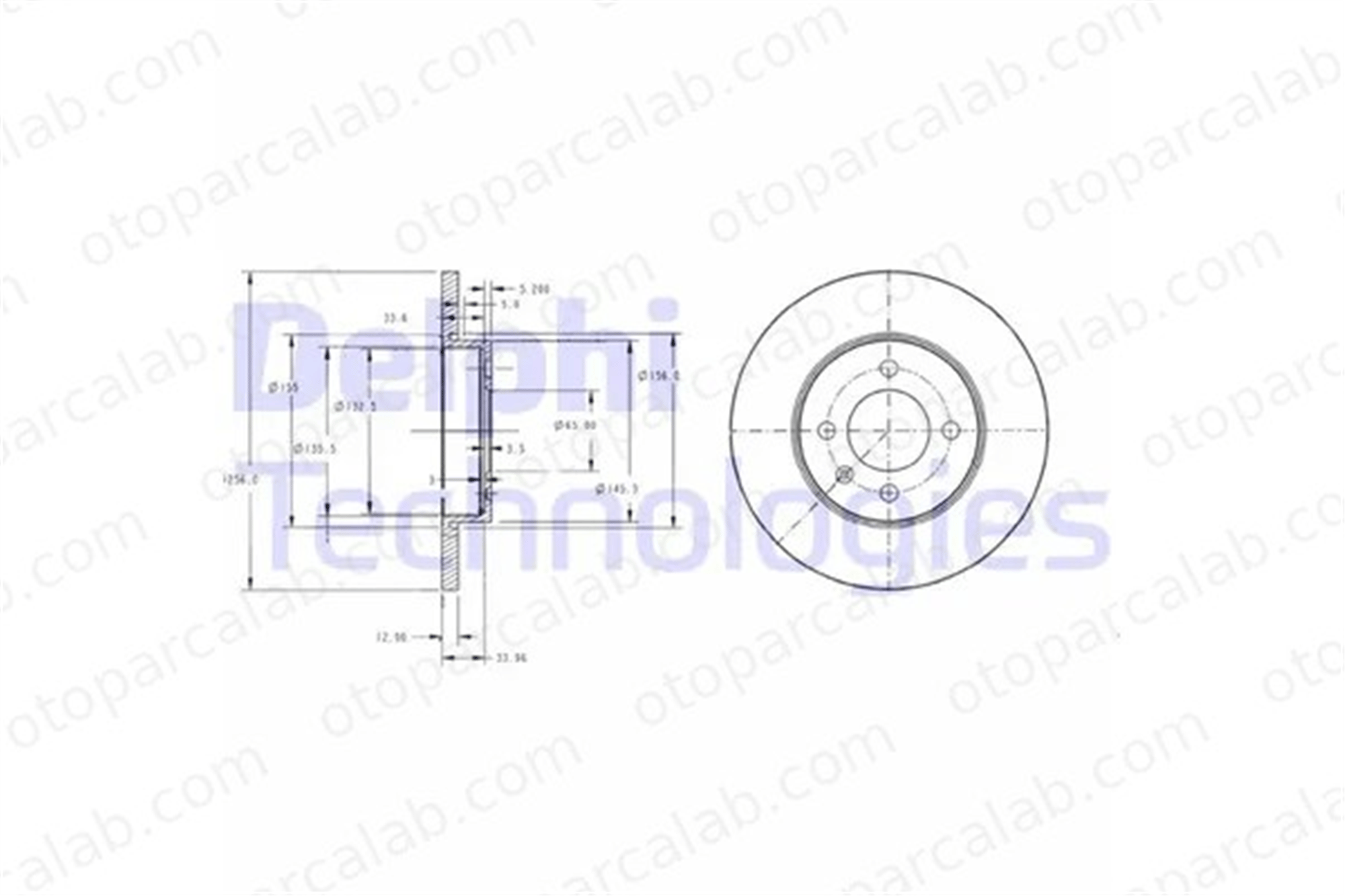 DELPHI BG2454 Fren Disk Ayna Ön Sağ ve Sol VW PASSAT B3/B4 PASSAT B3/B4 Variant 357615301