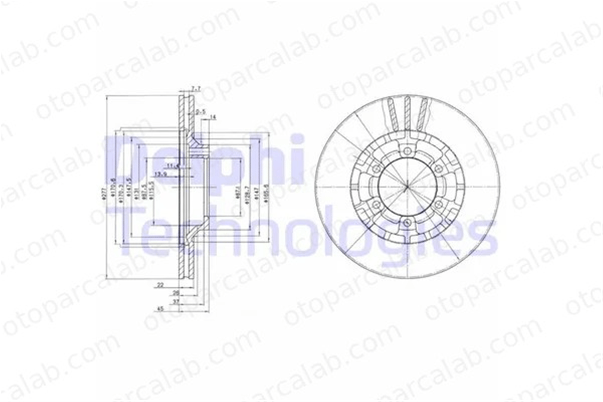 DELPHI BG2561 Fren Disk Ayna Ön Sağ ve Sol MITSUBISHI L 300 III Minibüs/Otobüs L200 MB407038 HB403101