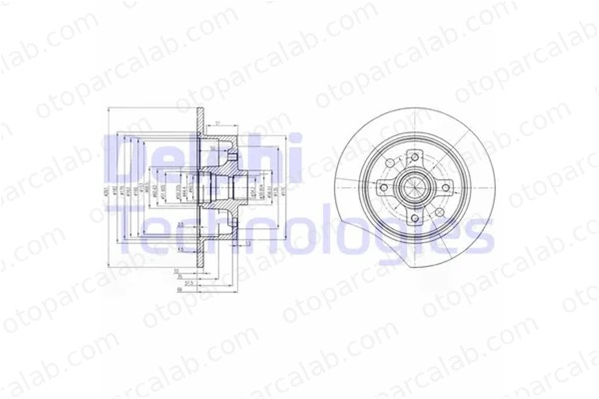 DELPHI BG2571 Fren Disk Ayna Arka Sağ ve Sol OPEL KADETT E Hatchback VECTRA A Hatchback 569204 90250703