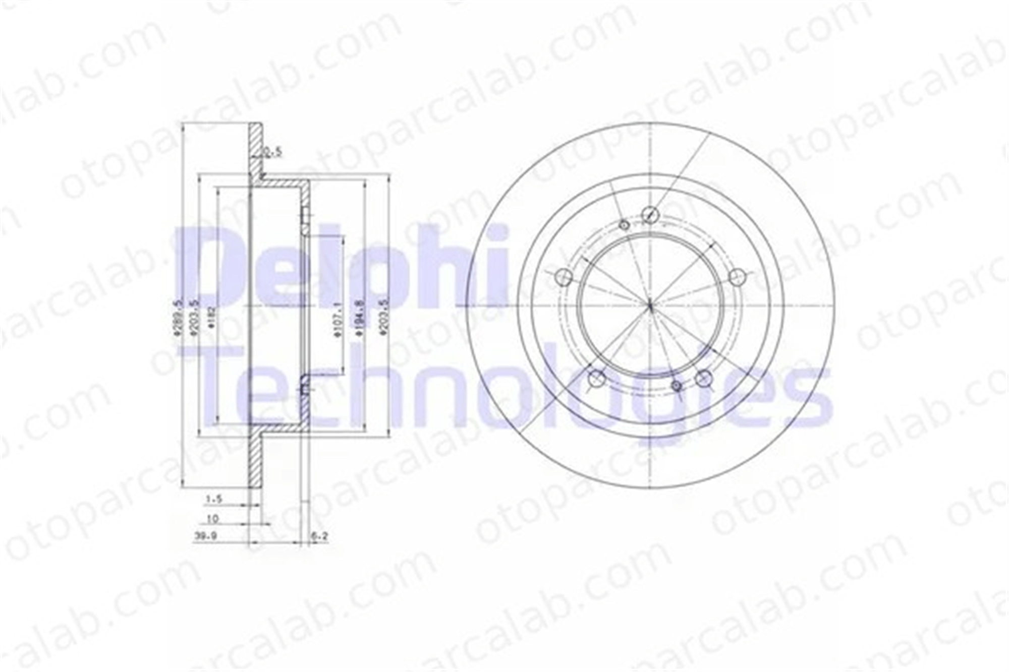 DELPHI BG2584 Fren Disk Ayna Ön Sağ ve Sol SUZUKI SAMURAI SUV JIMNY SUV 5521160A00 5521160A00000