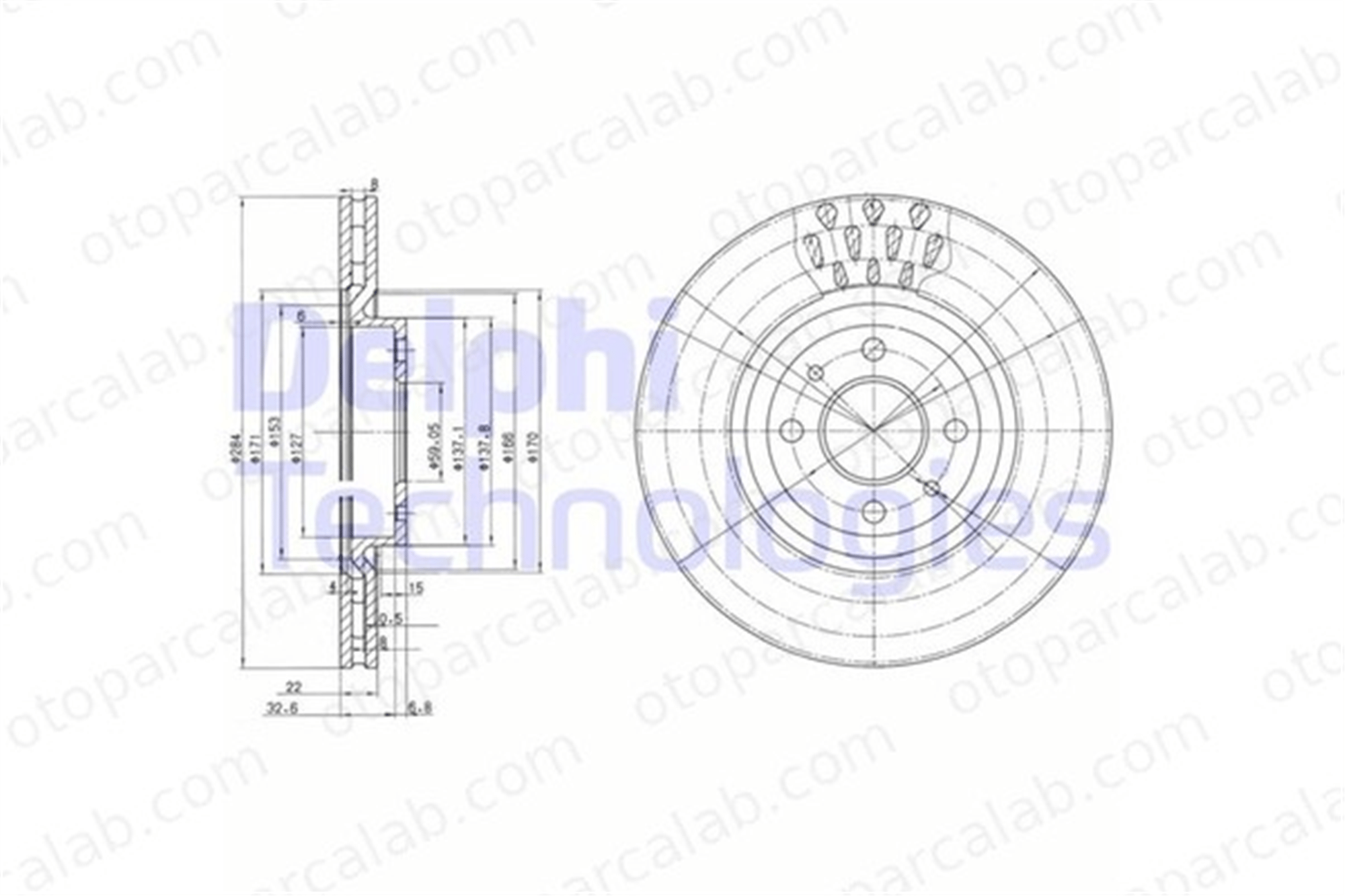 DELPHI BG2617 Fren Disk Ayna Ön Sağ ve Sol FIAT PANDA LANCIA YPSILON 46403958 46427947