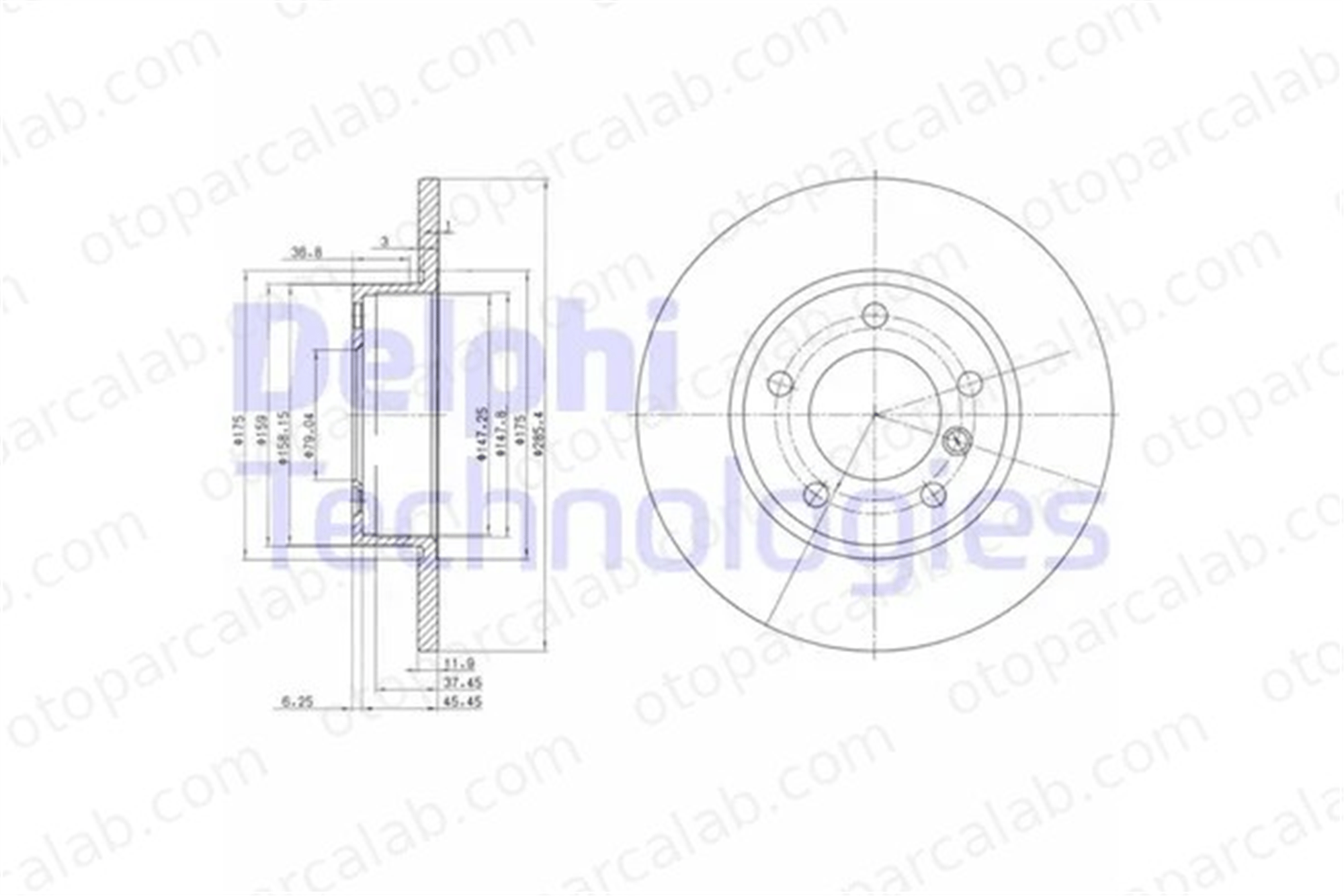 DELPHI BG2622 Fren Disk Ayna Ön Sağ ve Sol BMW 3 3 Compact 34111160673 34116757750