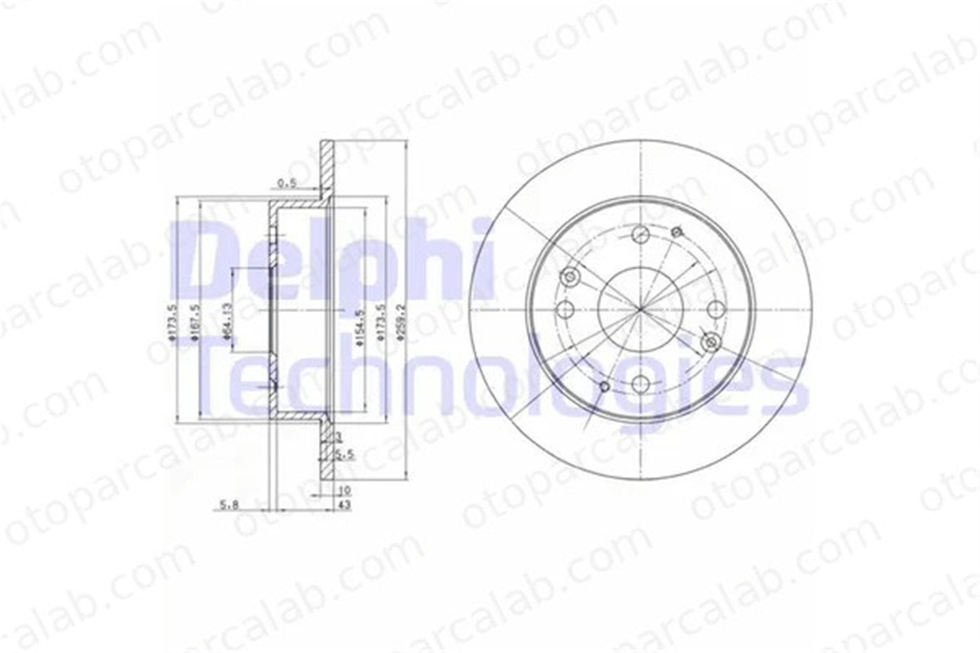 DELPHI BG2666 Fren Disk Ayna Arka Sağ ve Sol HONDA ACCORD V ROVER 600 I 42510SMA950 42510SM4950