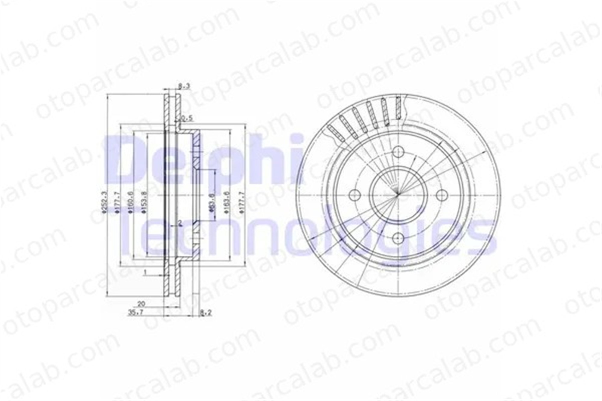 DELPHI BG2700 Fren Disk Ayna Arka Sağ ve Sol FORD MONDEO I MONDEO I Turnier 1025911 6784095