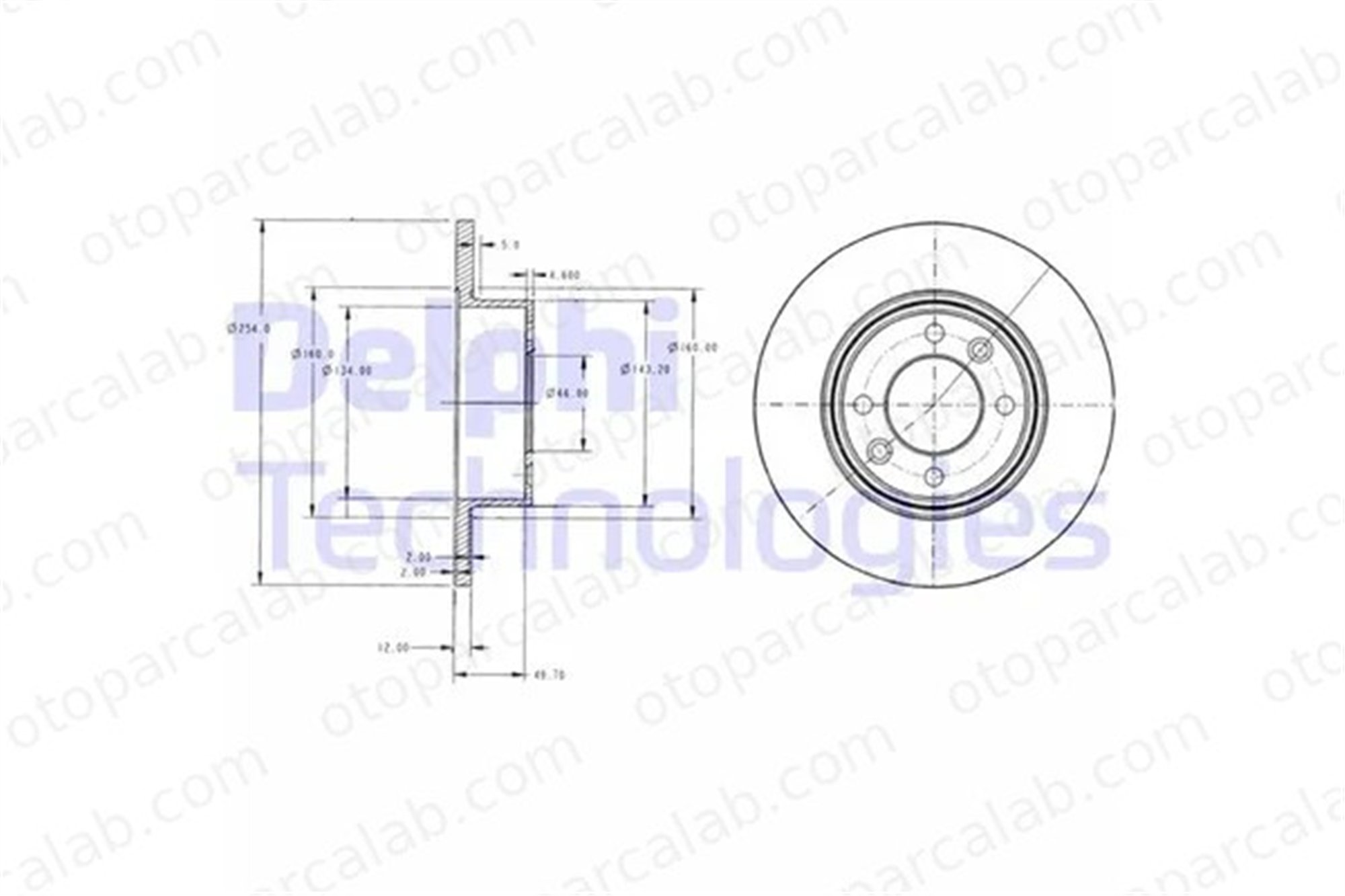 DELPHI BG2703 Fren Disk Ayna Arka Sağ ve Sol RENAULT 25 ESPACE I 7700715166 7701467306