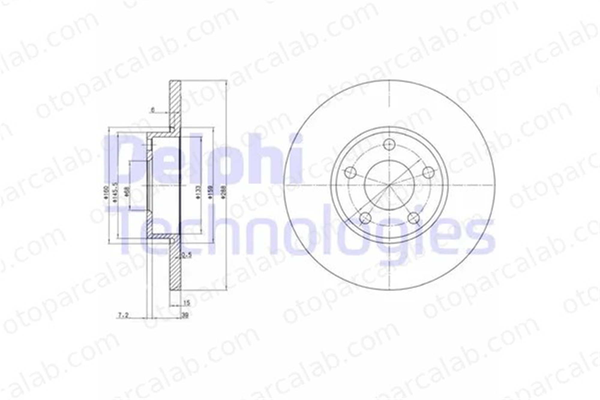 DELPHI BG2749 Fren Disk Ayna Ön Sağ ve Sol AUDI A6 C4 Avant 100 C4 Avant 4A0615301B