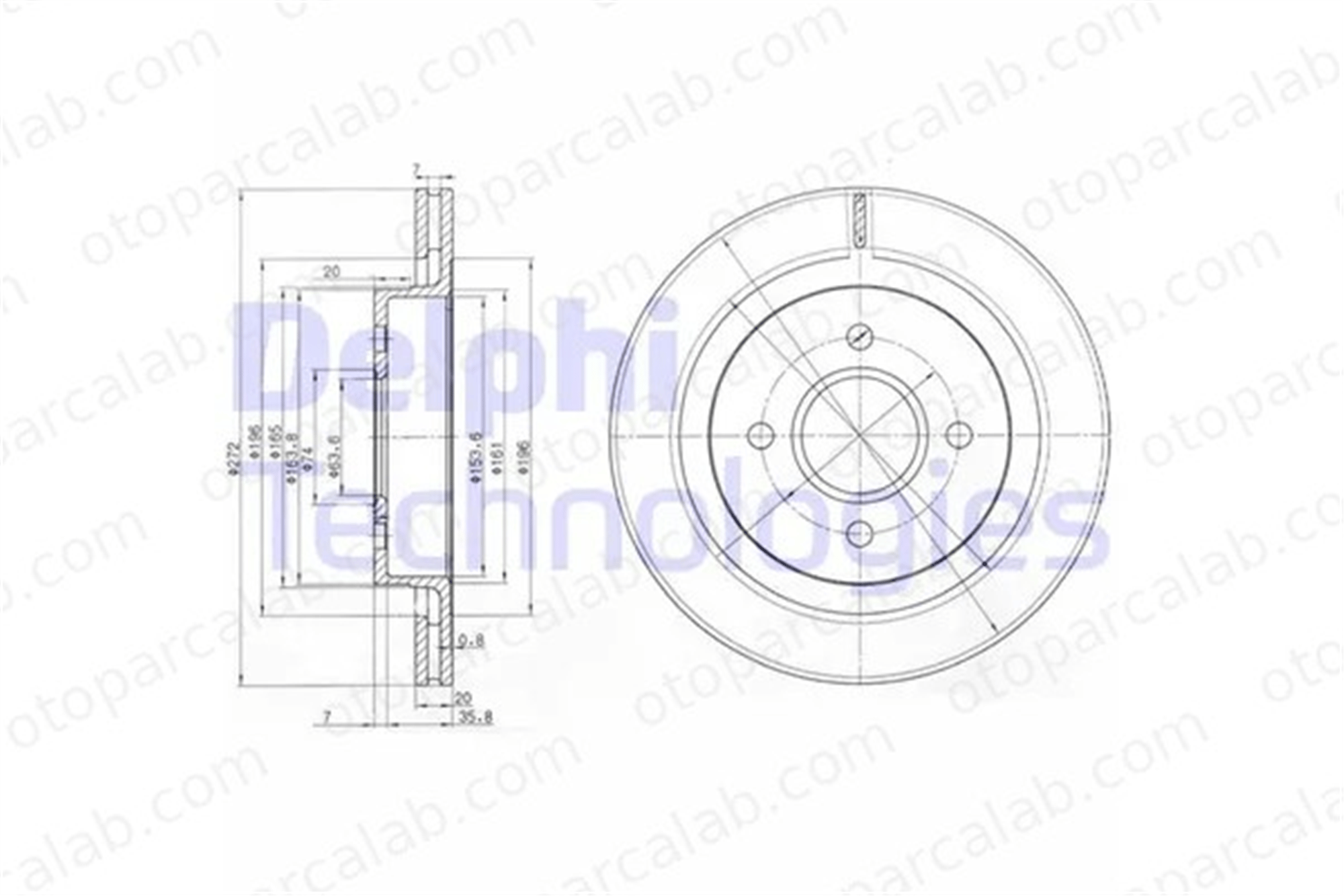 DELPHI BG2758 Fren Disk Ayna Arka Sağ ve Sol FORD ESCORT V ESCORT VI 95GX2A315DA V89BX2A315AA