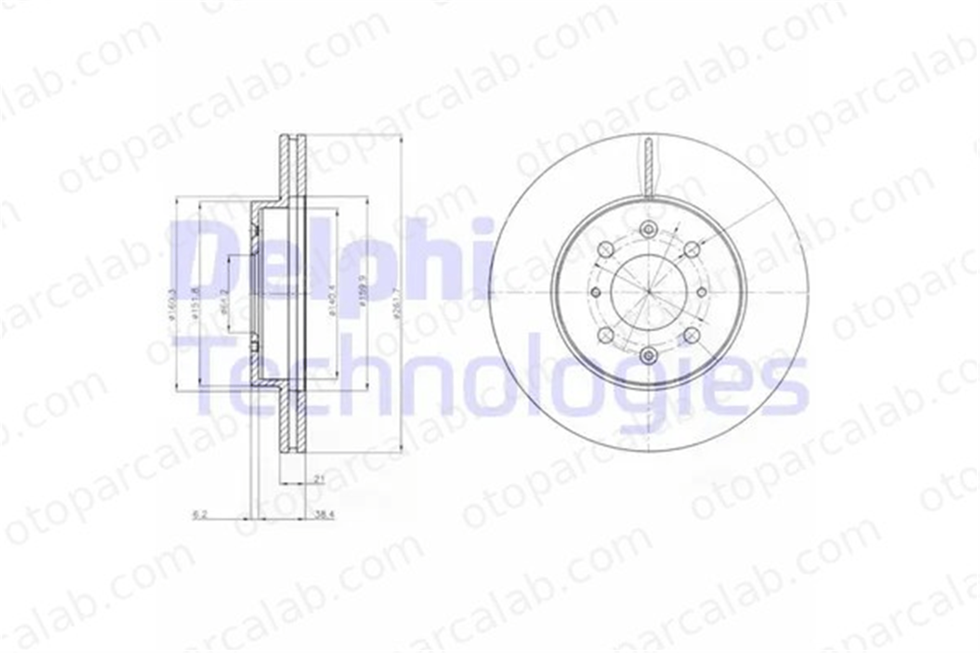 DELPHI BG2759 Fren Disk Ayna Ön Sağ ve Sol ROVER 200 II Hatchback 400 II 45251S5DA10 45251S5HT10