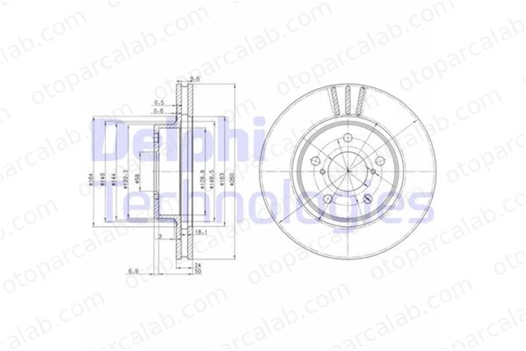 DELPHI BG2767 Fren Disk Ayna Ön Sağ ve Sol SUBARU IMPREZA Sedan IMPREZA Station wagon 26300AE040 26300AE090