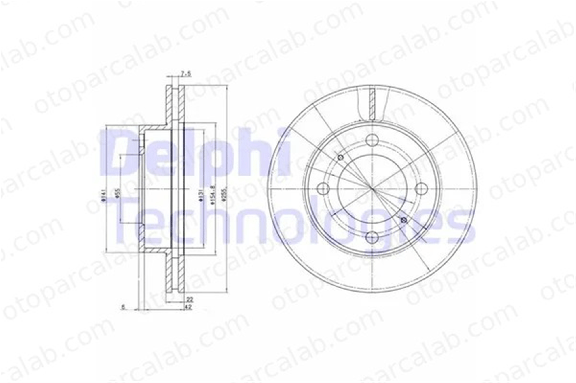 DELPHI BG2891 Fren Disk Ayna Ön Sağ ve Sol TOYOTA COROLLA COROLLA Compact 4351212550 4351202040
