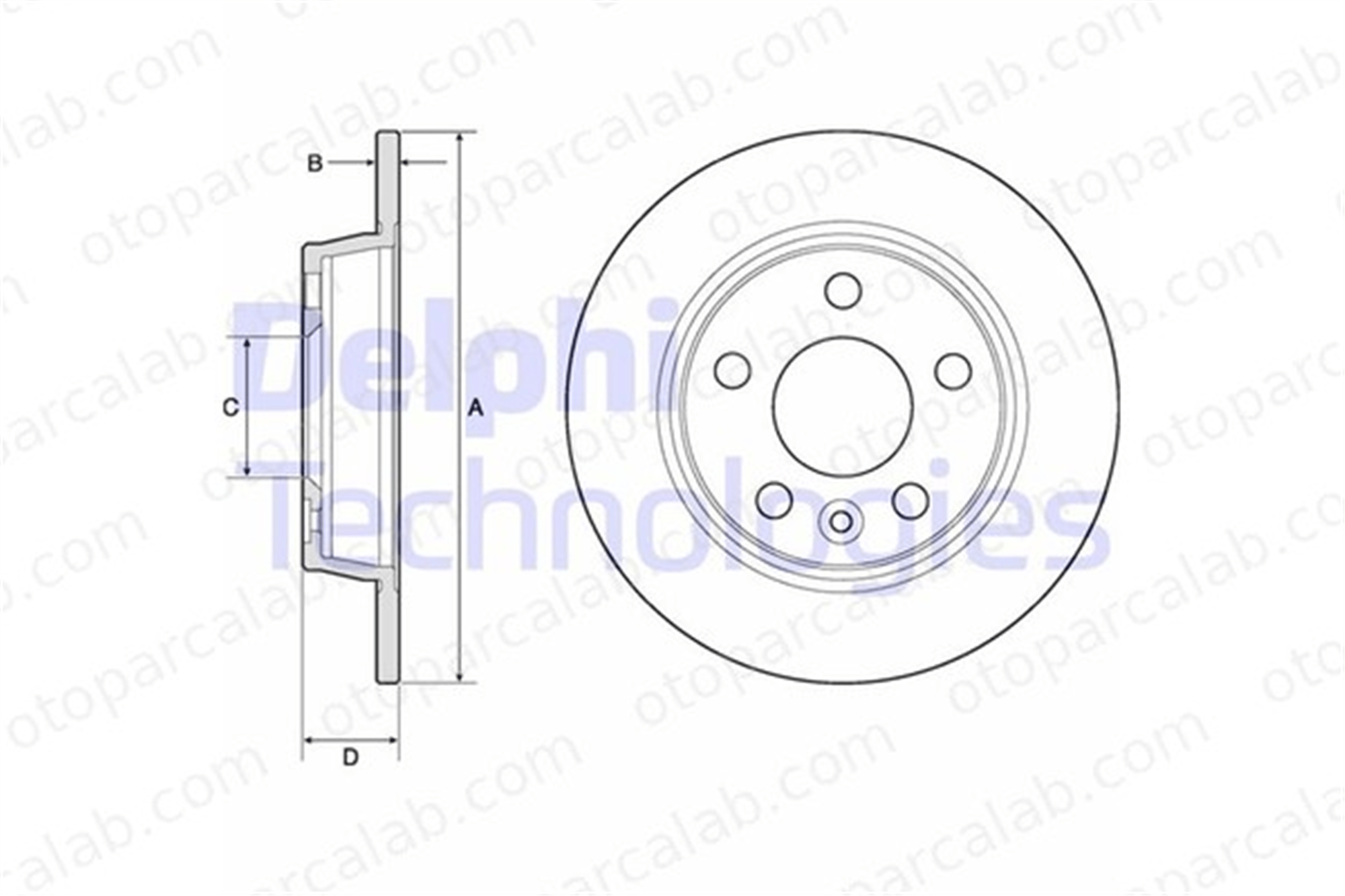 DELPHI BG3026 Fren Disk Ayna Arka Sağ ve Sol FORD GALAXY I VW SHARAN 7M0615601C 1001094