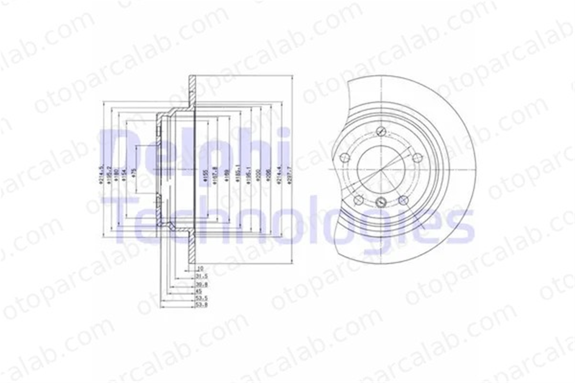 DELPHI BG3044 Fren Disk Ayna Arka Sağ ve Sol BMW 5 5 Touring 34216767049 34211163669