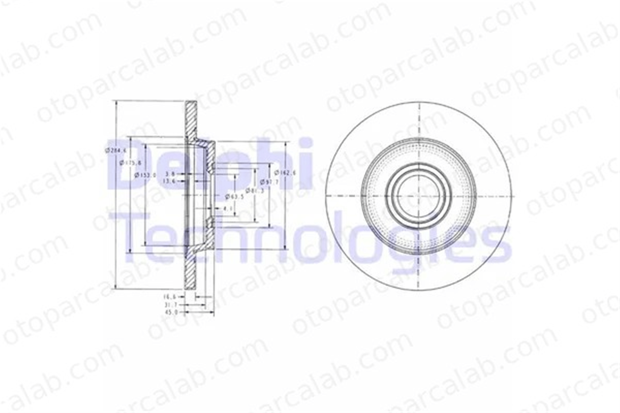 DELPHI BG3416 Fren Disk Ayna Arka Sağ ve Sol VW TRANSPORTER T4 Minibüs/Otobüs TRANSPORTER T4 Panelvan/Van 7D0615601 701615601