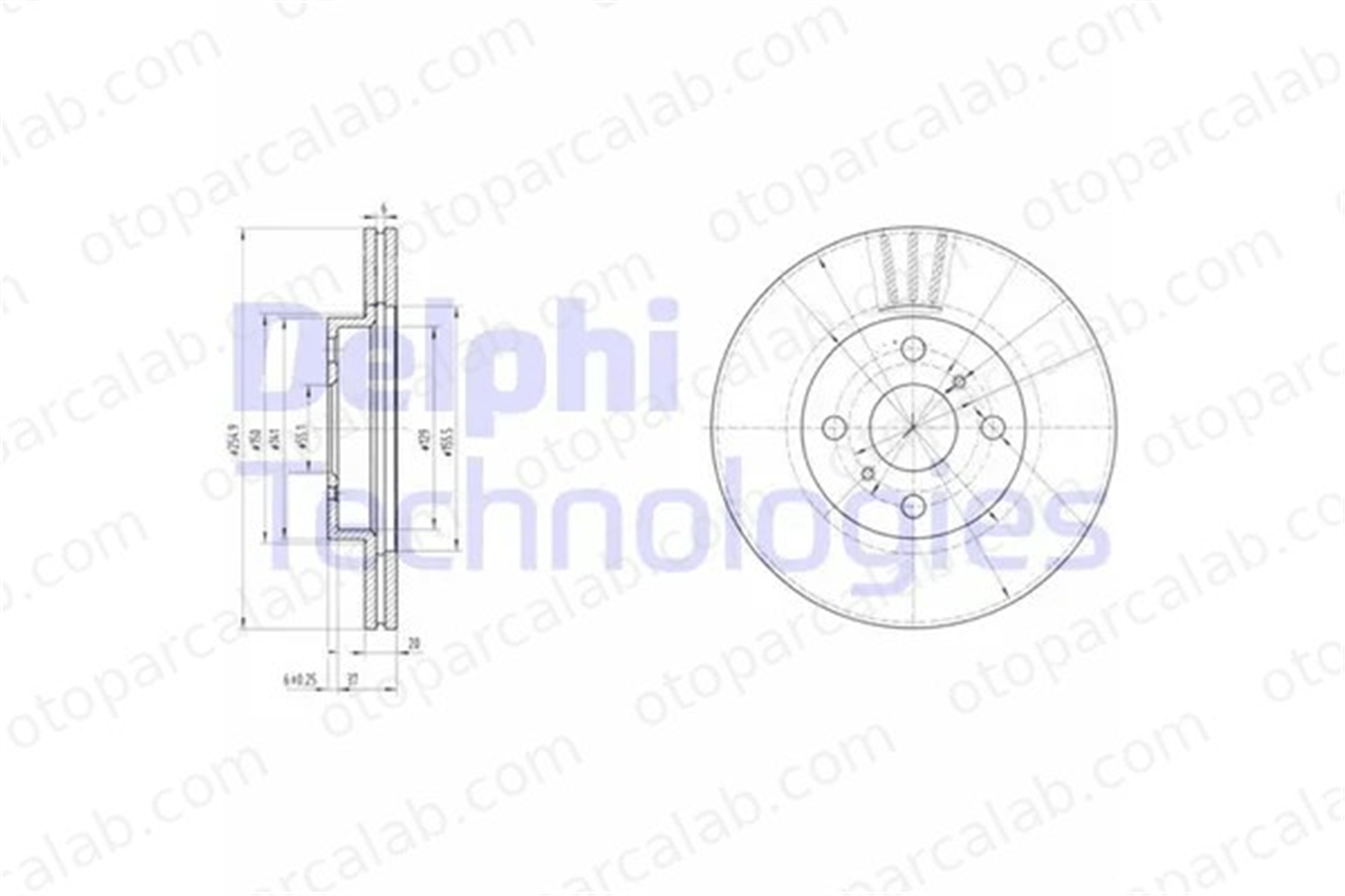 DELPHI BG3520 Fren Disk Ayna Ön Sağ ve Sol TOYOTA YARIS VERSO YARIS 4351252040 1014001811