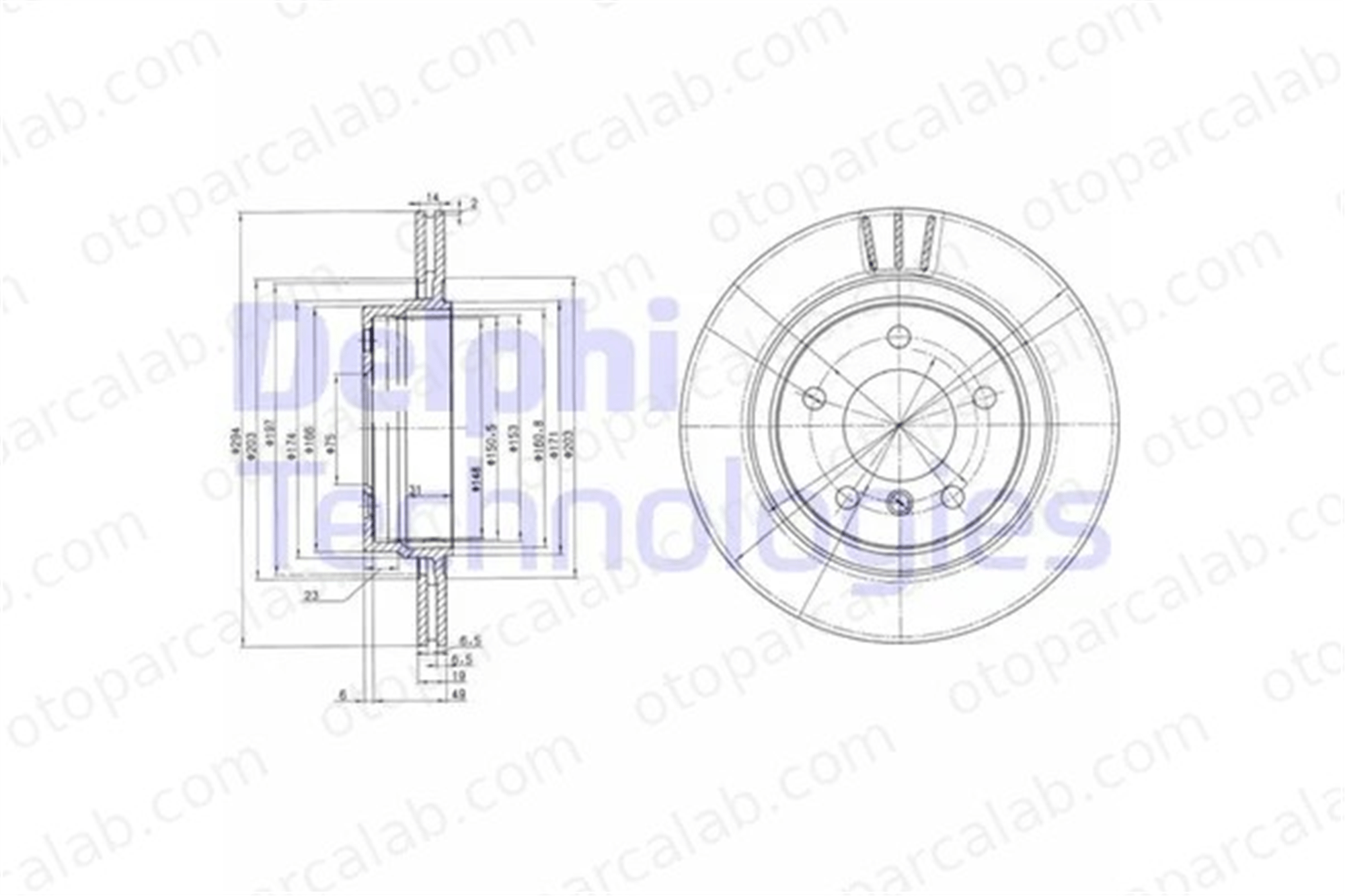 DELPHI BG3530C Fren Disk Ayna Arka Sağ ve Sol BMW 3 Touring 3 6864056 34211165563