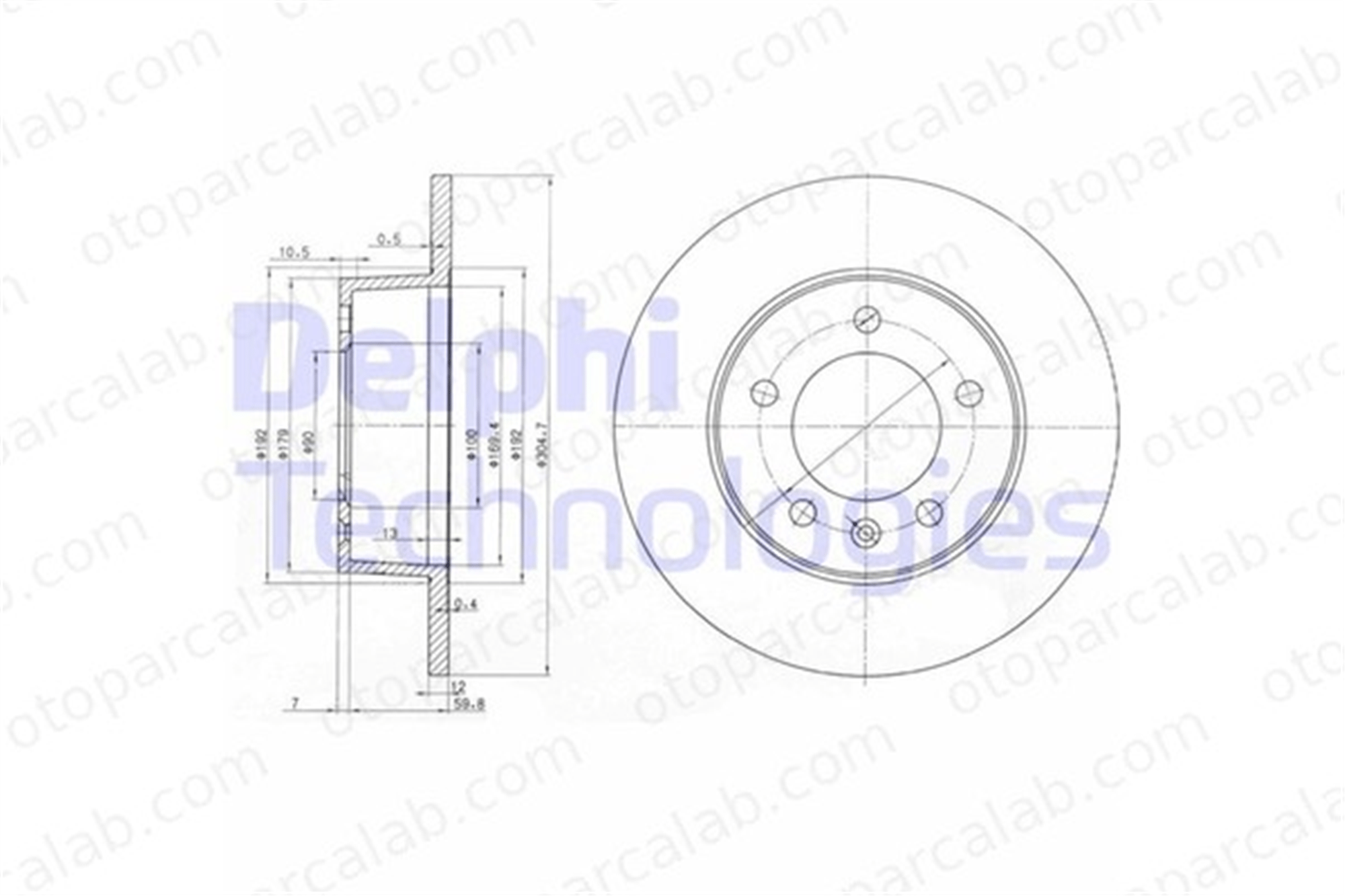 DELPHI BG3681 Fren Disk Ayna Arka Sağ ve Sol OPEL MOVANO A Panelvan/Van RENAULT MASTER II Minibüs/Otobüs 4320600QAA 4403045