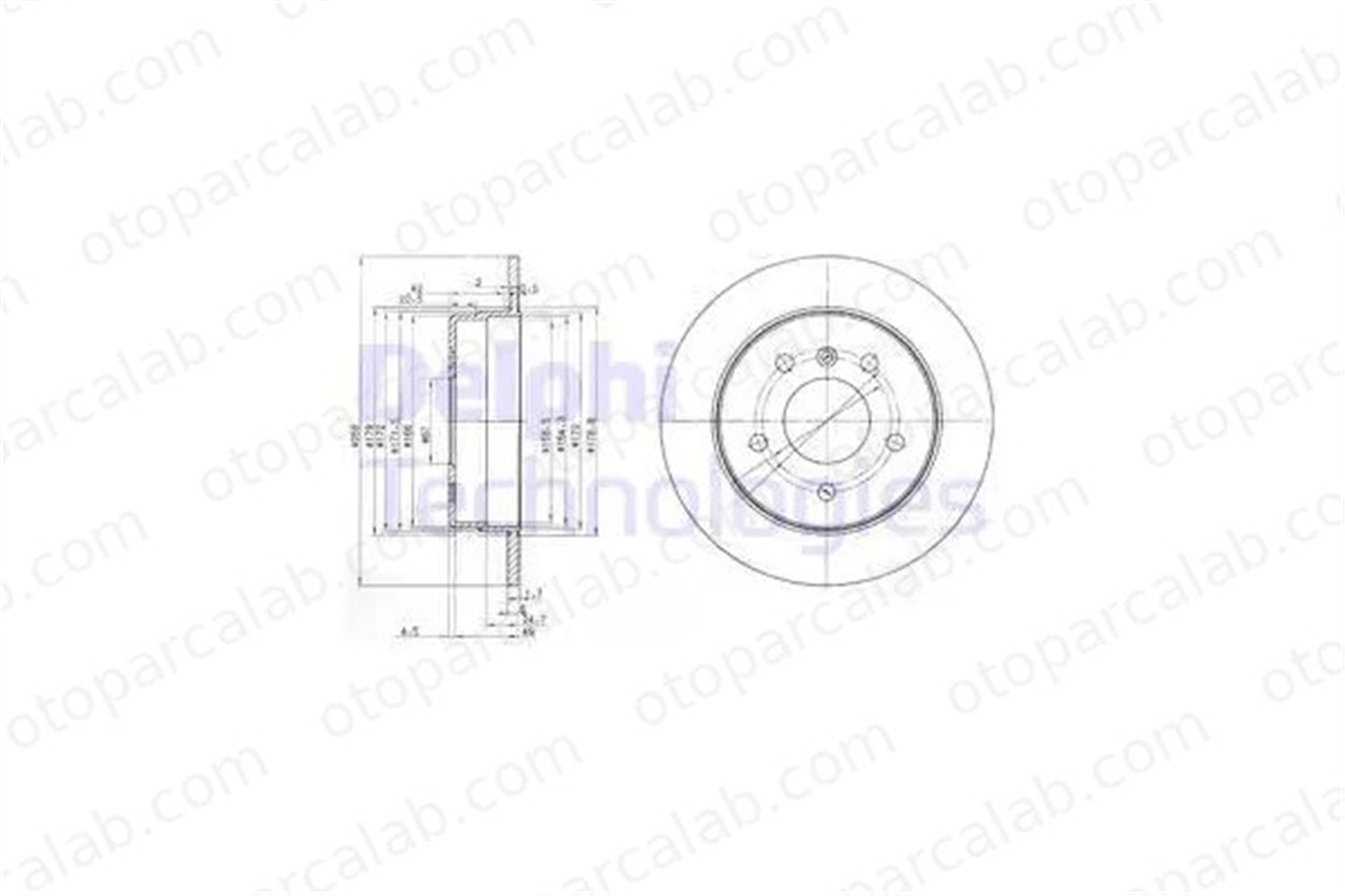 DELPHI BG3710 Fren Disk Ayna Arka Sağ ve Sol MERCEDES-BENZ A-SERISI VANEO A1684230212 1684230212
