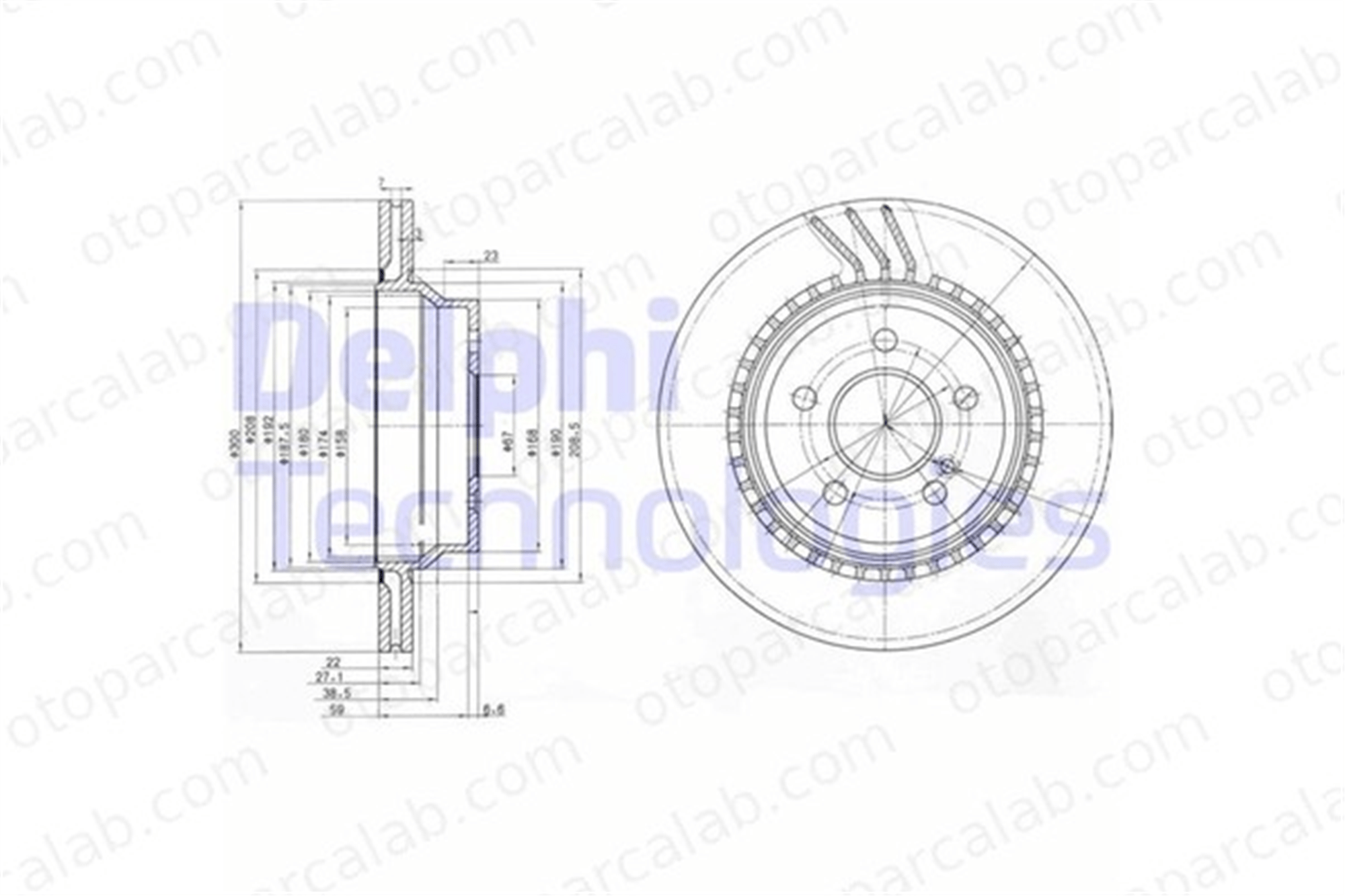 DELPHI BG3758 Fren Disk Ayna Arka Sağ ve Sol MERCEDES-BENZ E-SERISI E-SERISI T-Model A0004230912 4230912