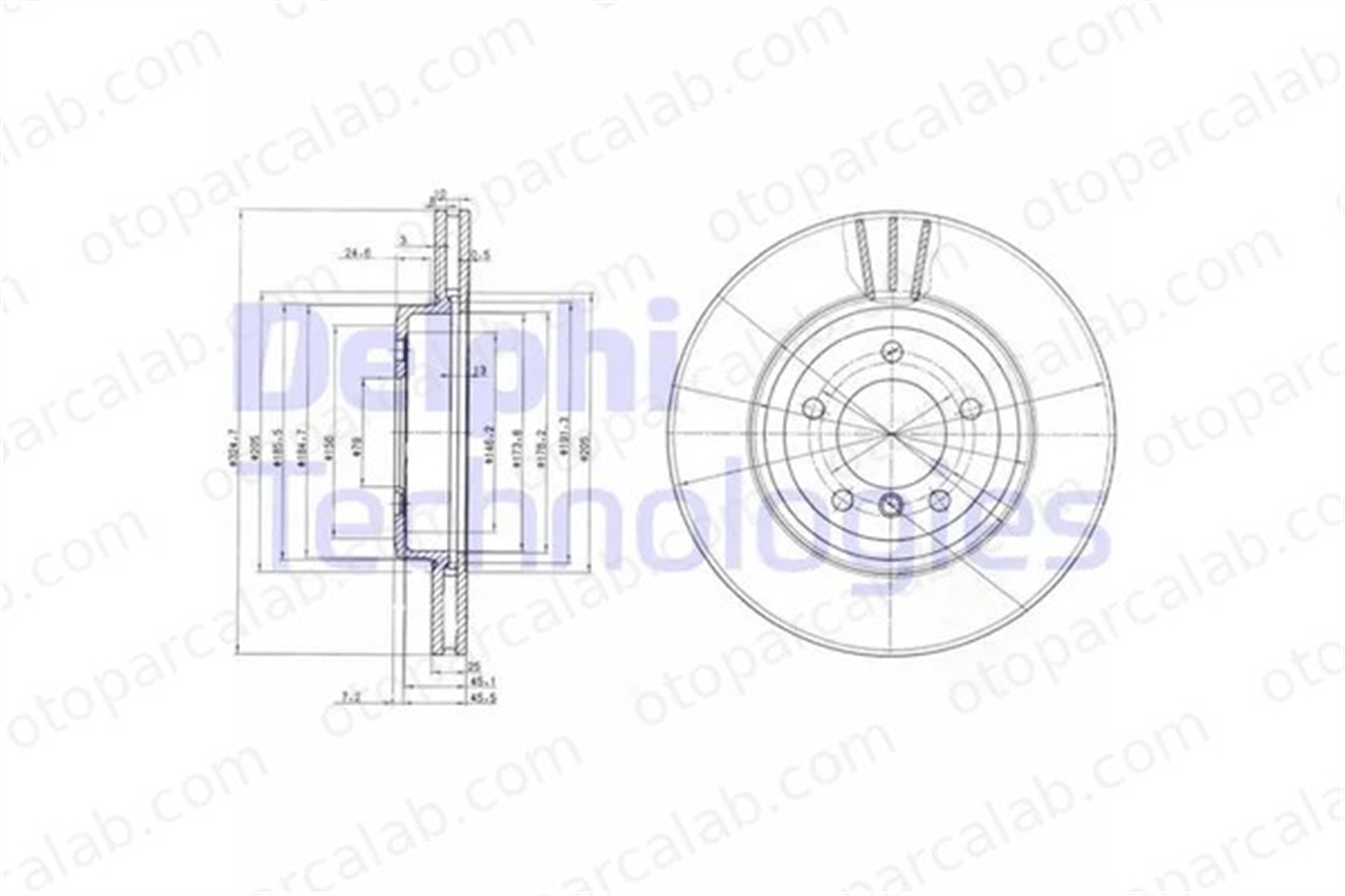 DELPHI BG3830 Fren Disk Ayna Ön Sağ ve Sol BMW 3 3 Touring 34101166071 34116769305