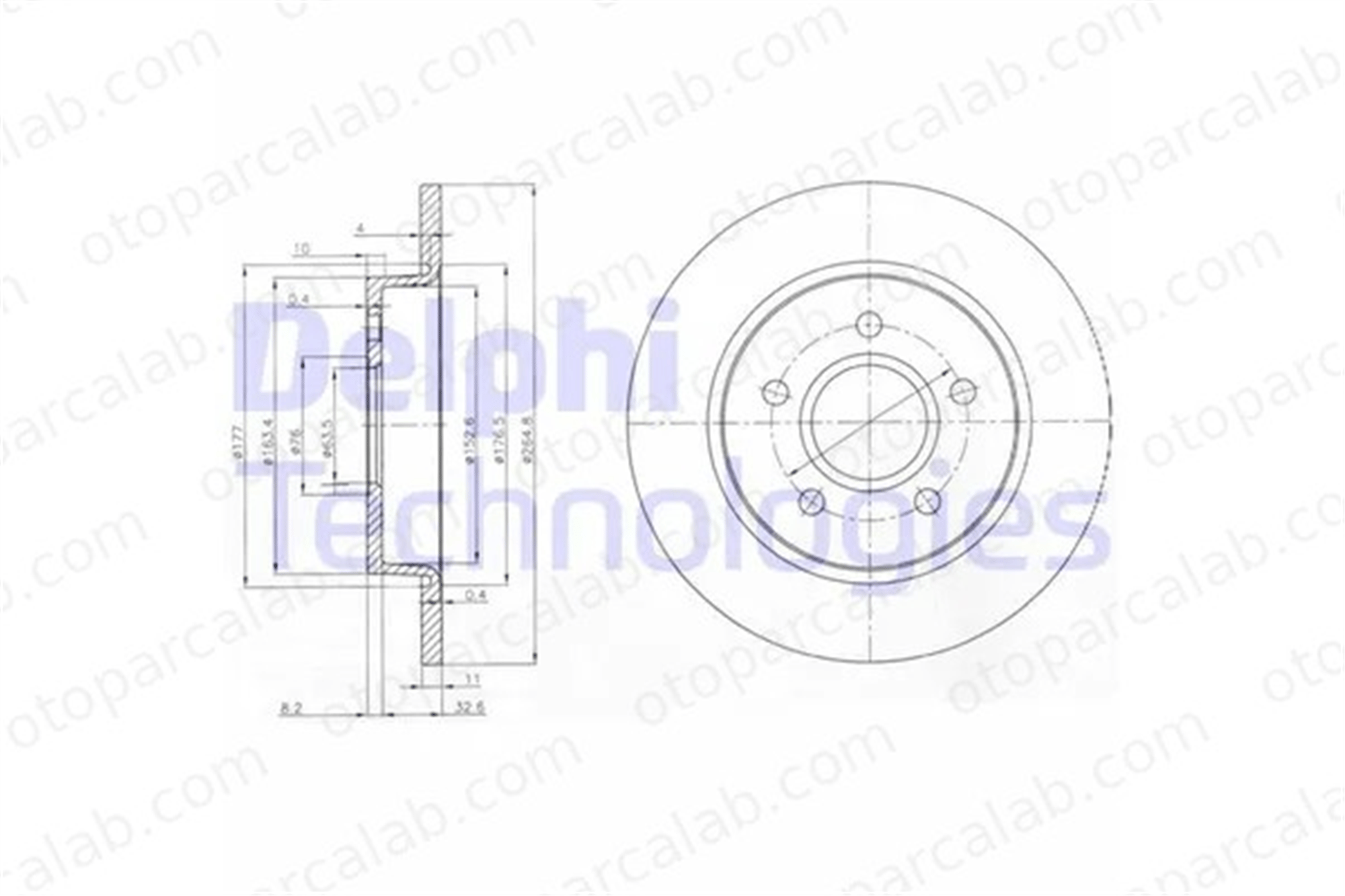 DELPHI BG3896 Fren Disk Ayna Arka Sağ ve Sol FORD FOCUS II Turnier FOCUS C-MAX 1223540 1223543