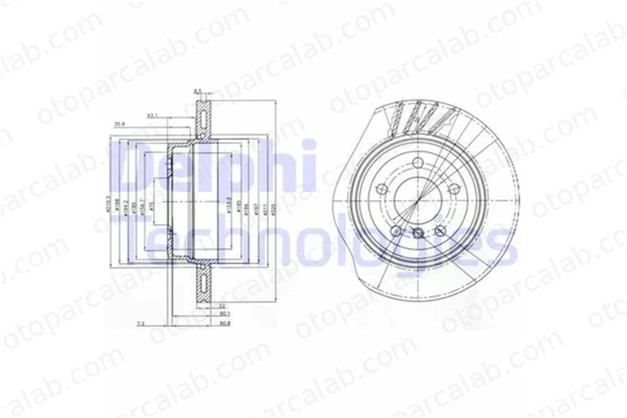 DELPHI BG3943 Fren Disk Ayna Arka Sağ ve Sol BMW X3 34213332217