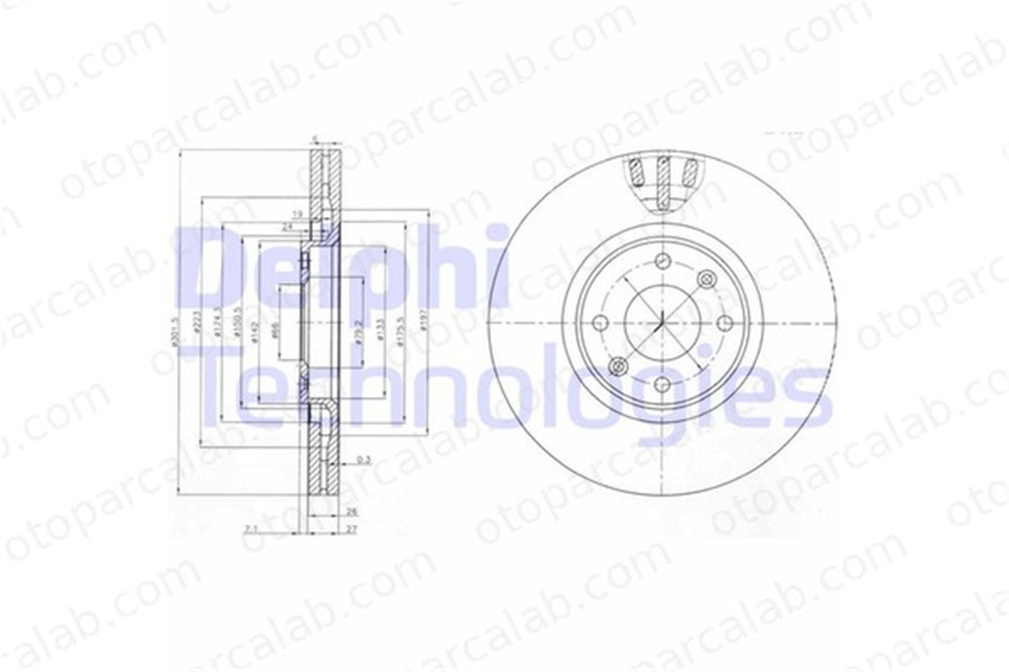 DELPHI BG4002 Fren Disk Ayna Ön Sağ ve Sol CITROËN C4 GRAND PICASSO I PEUGEOT 208 II 1606308280 1618859580