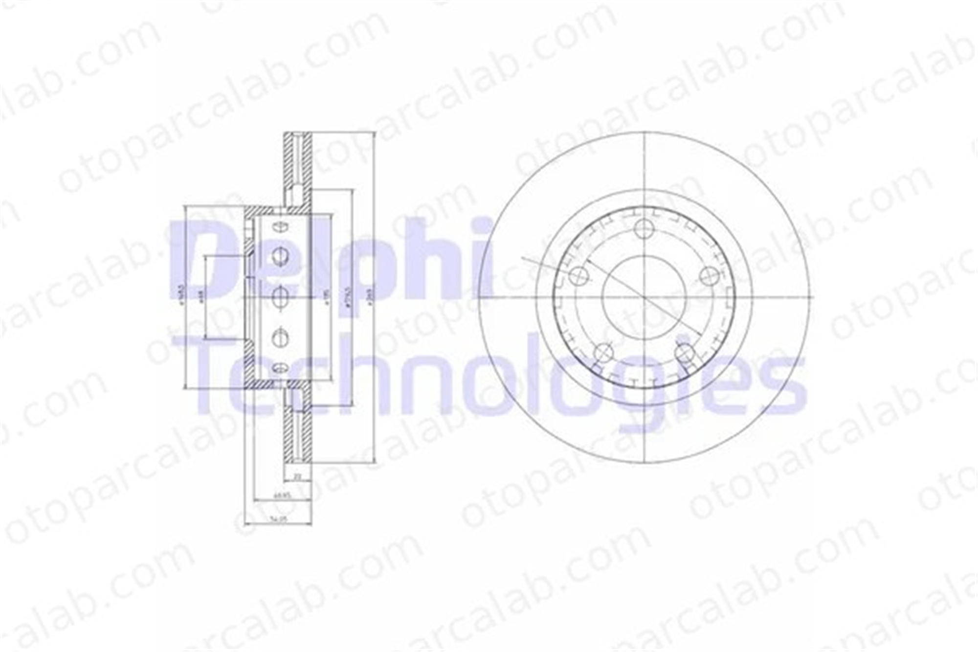 DELPHI BG4057 Fren Disk Ayna Arka Sağ ve Sol AUDI A6 C5 A6 C5 Avant 4B3615601