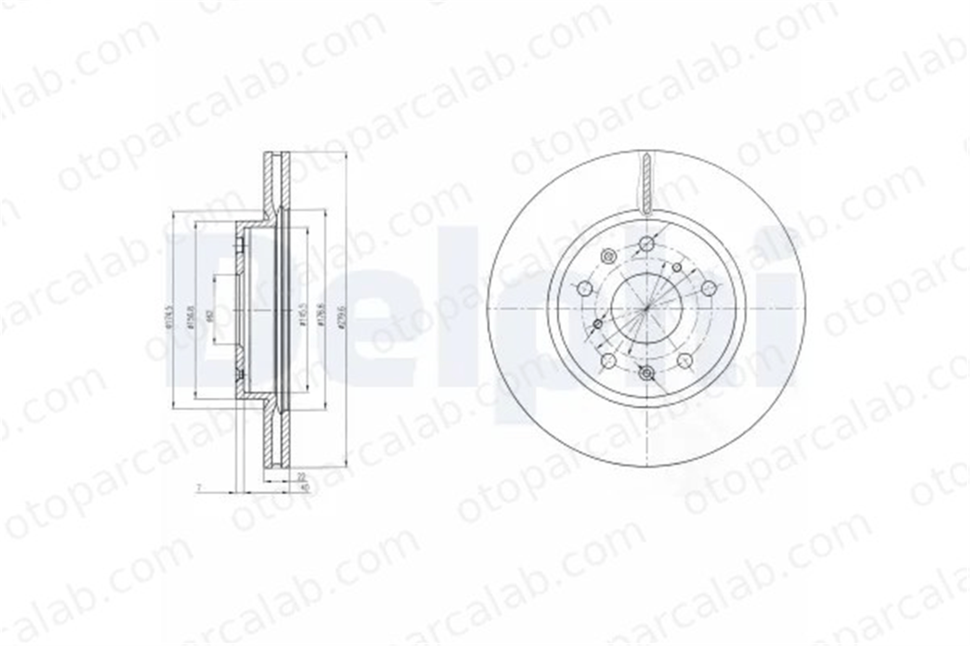 DELPHI BG4093 Fren Disk Ayna Ön Sağ ve Sol SUZUKI SX4 FIAT SEDICI 71742850 71750162