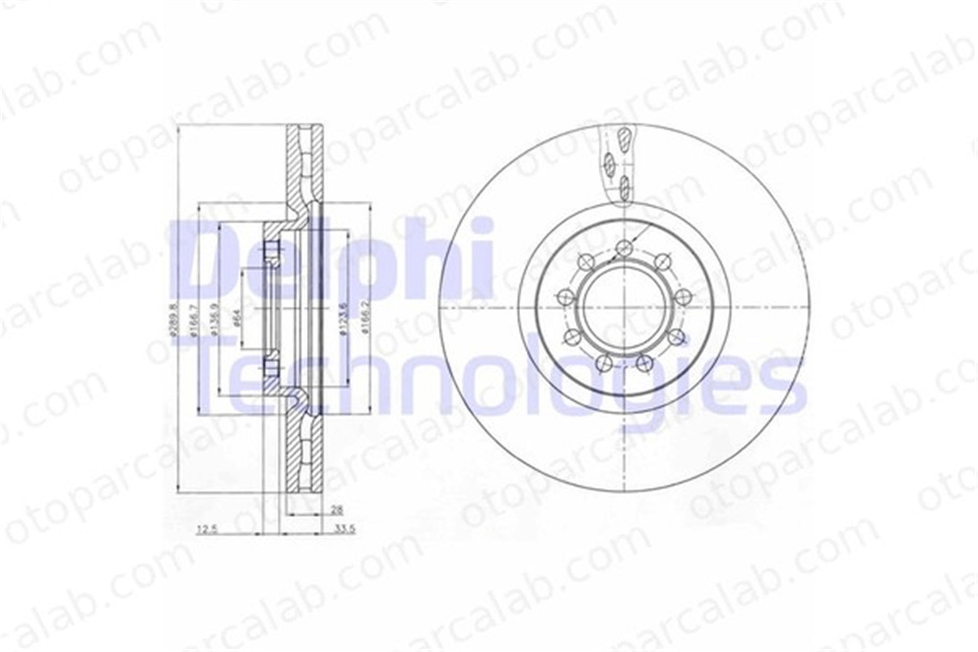 DELPHI BG4101 Fren Disk Ayna Ön Sağ ve Sol IVECO DAILY IV Platform şasi DAILY IV Panelvan/Van 2996121 504121612