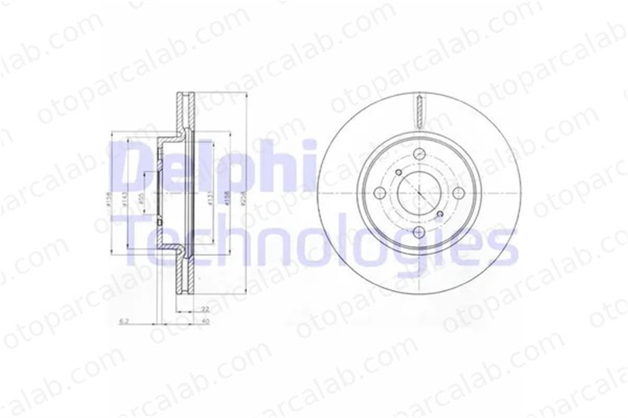 DELPHI BG4116C Fren Disk Ayna Ön Sağ ve Sol TOYOTA YARIS YARIS Kasa/eğik arka 435120D060 435120D060000