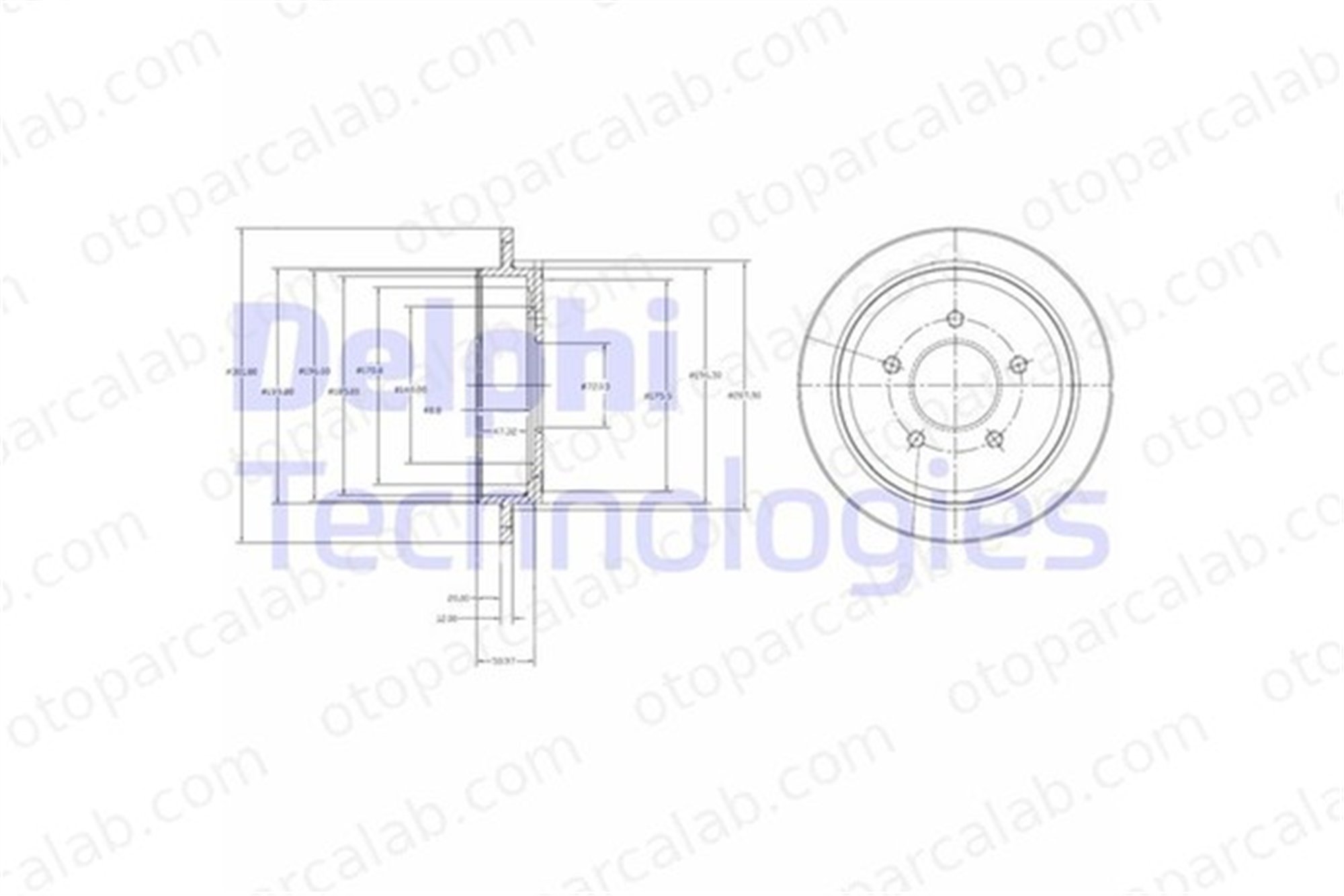 DELPHI BG4121 Fren Disk Ayna Arka Sağ ve Sol FORD MAVERICK MAZDA TRIBUTE 5L842C026AA 5U2J2C502BA
