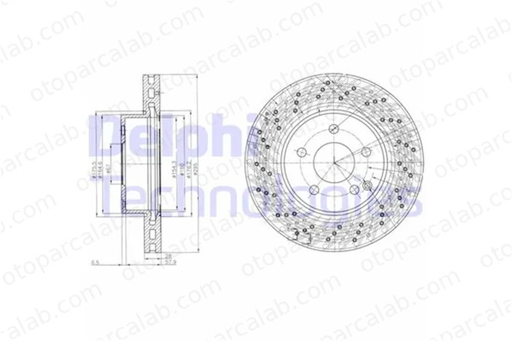 DELPHI BG4142C Fren Disk Ayna Ön Sağ ve Sol MERCEDES-BENZ C-SERISI C-SERISI T-Model A2044210912 A2044212812